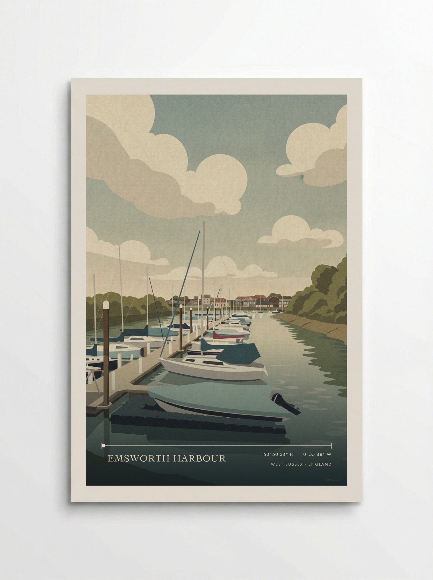 Emsworth Harbour West Sussex England Travel Poster - Poster