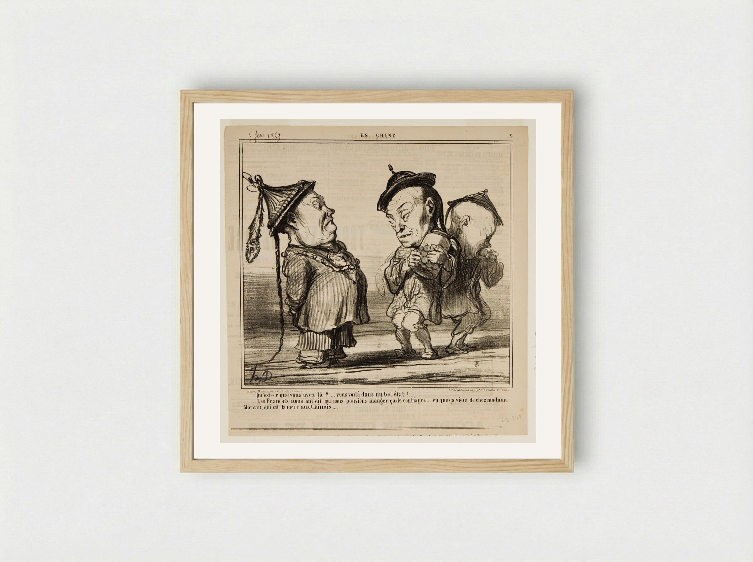 En Chine: Qu'est-ce que vous avez là? - Honoré-Victorin Daumier - Framed Print Wood