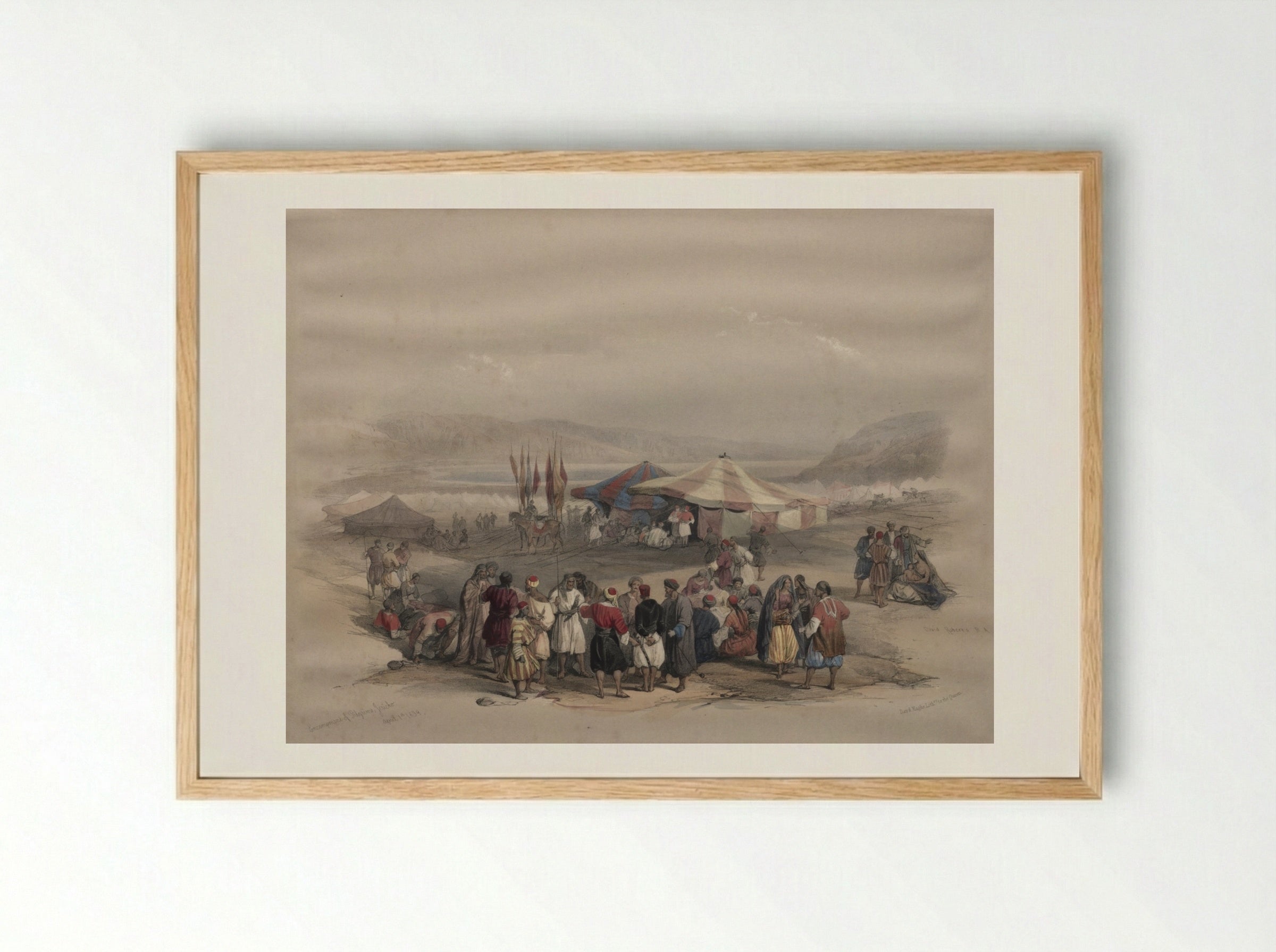 Encampment of Pilgrims, Jericho - David Roberts - Framed Print Wood