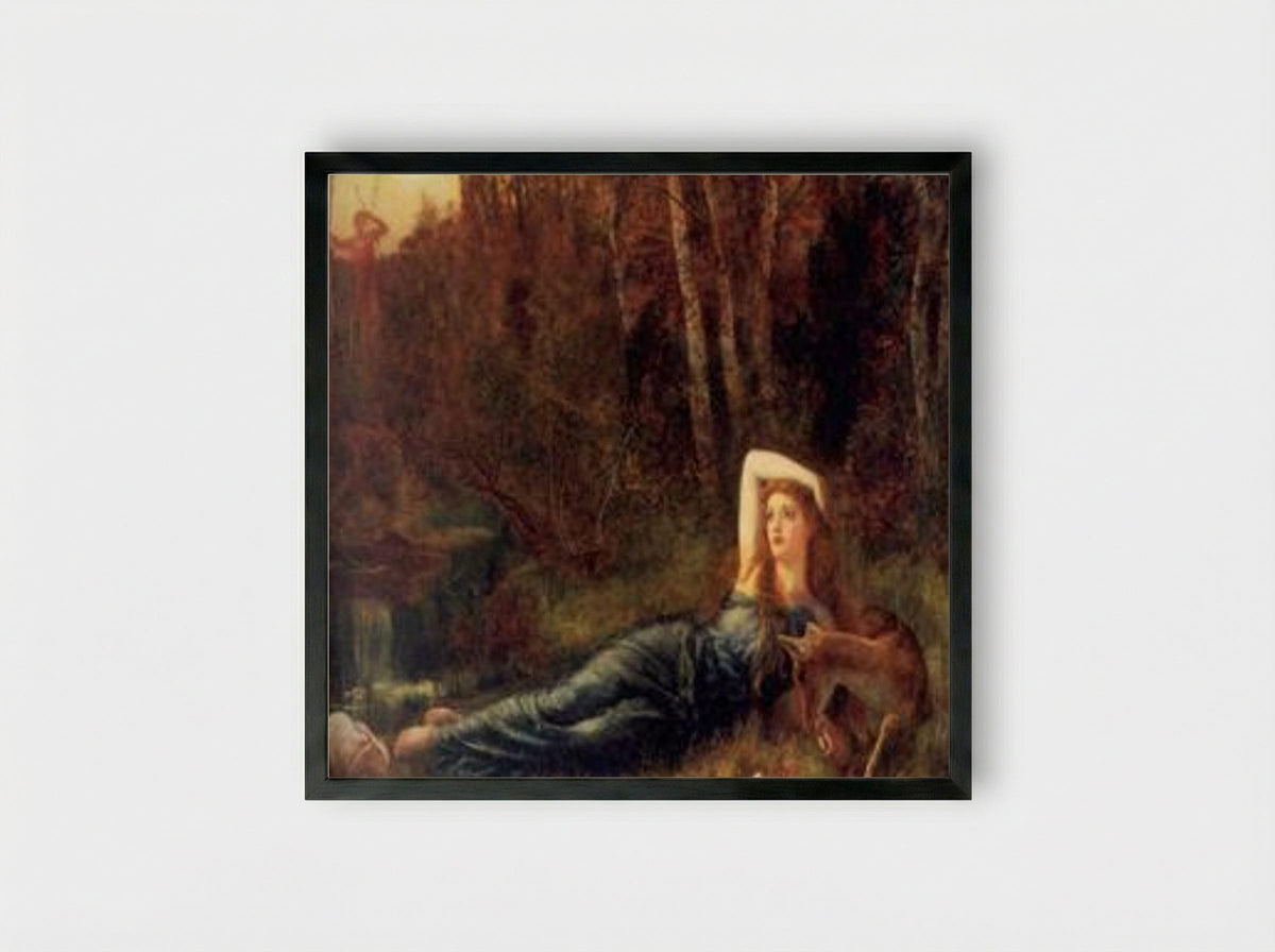 Endymion - Arthur Hughes - Framed Print Black
