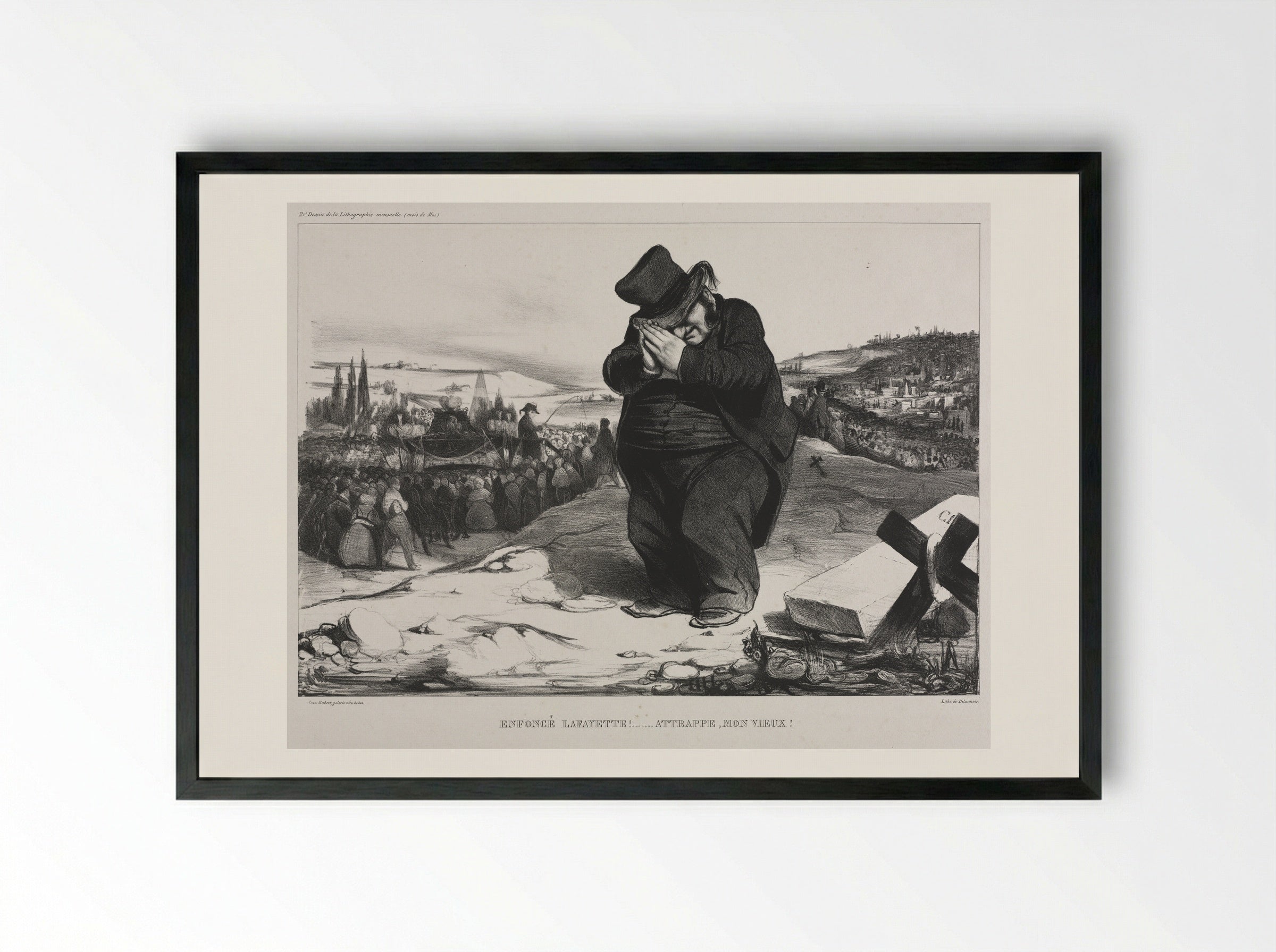 Enfoncé Lafayette! Attrape, mon vieux! - Honoré Daumier - Framed Print Black