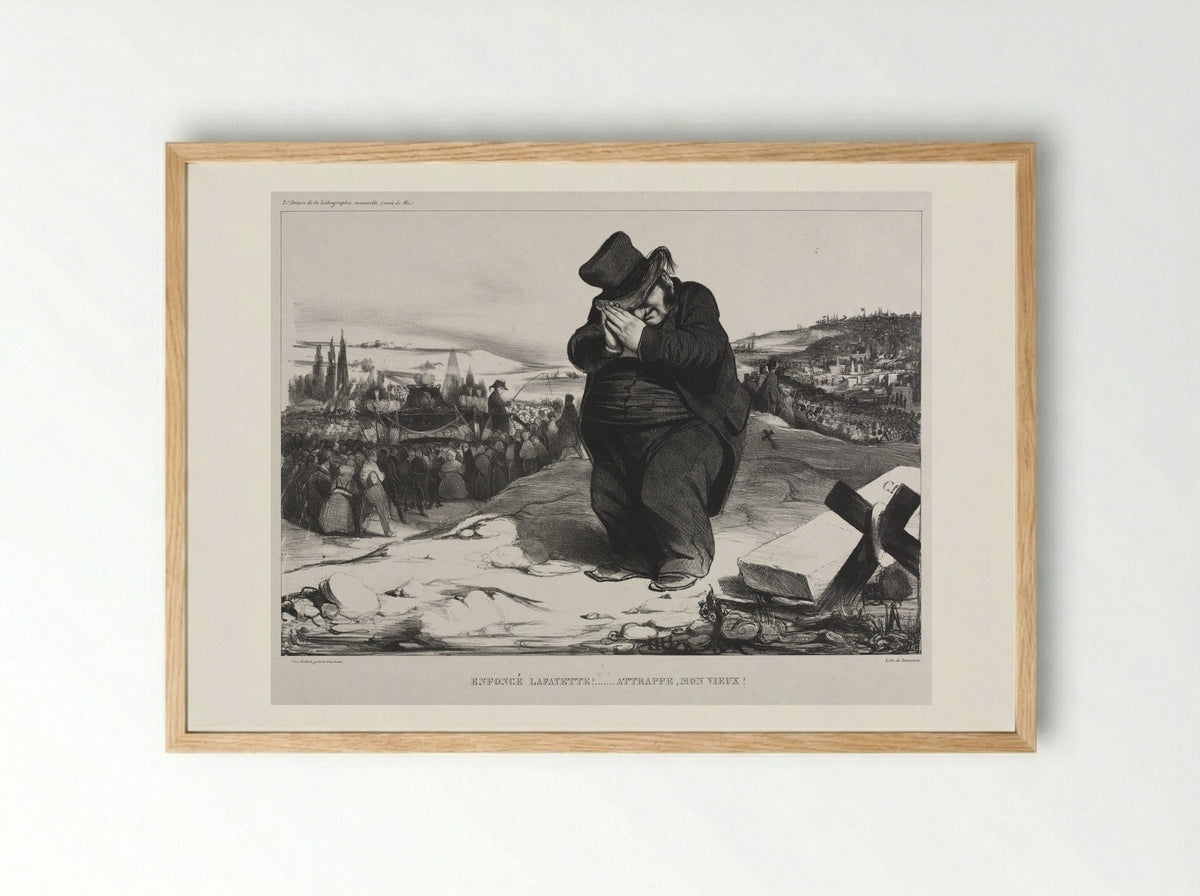 Enfoncé Lafayette! Attrape, mon vieux! - Honoré Daumier - Framed Print Wood