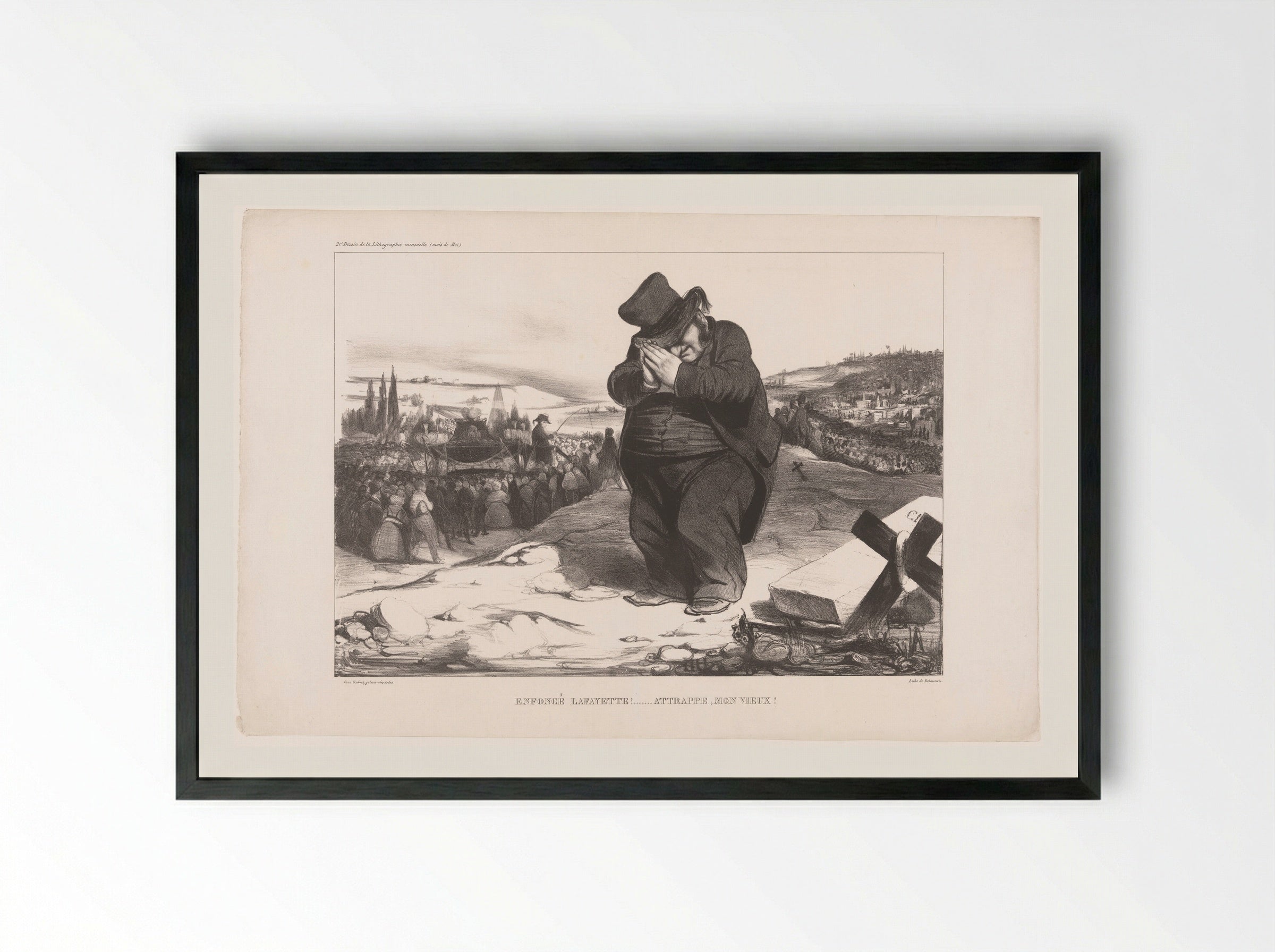 Enfoncé Lafayette! Attrappe, mon vieux! - Honoré Daumier - Framed Print Black