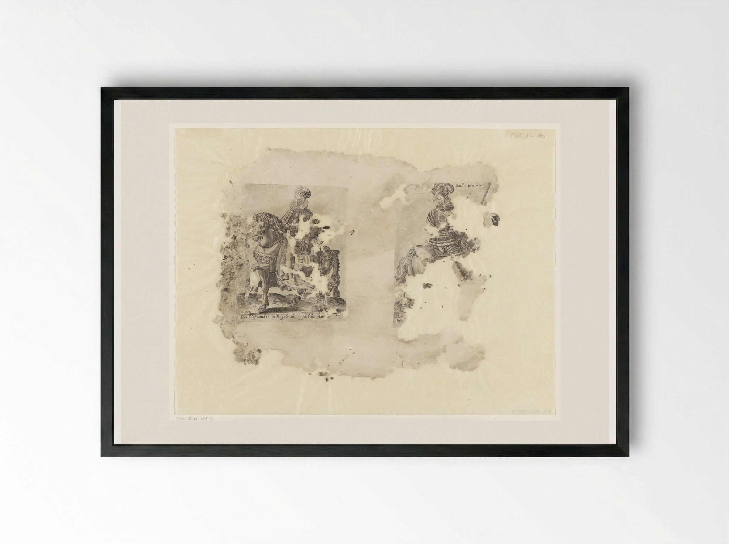 Engelse hofjonker en Yeoman of the Guard - Abraham de Bruyn - Framed Print Black