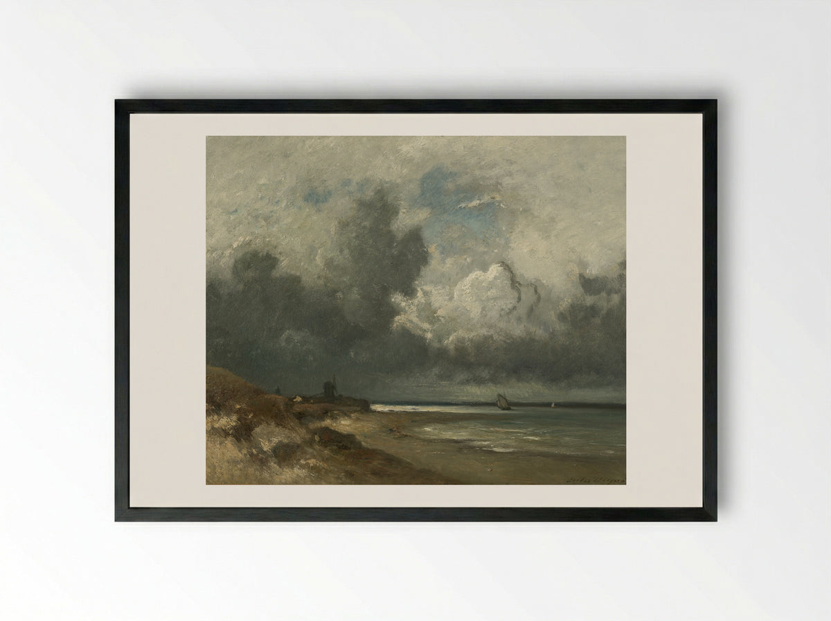 English View - Jules Dupré - Framed Print Black