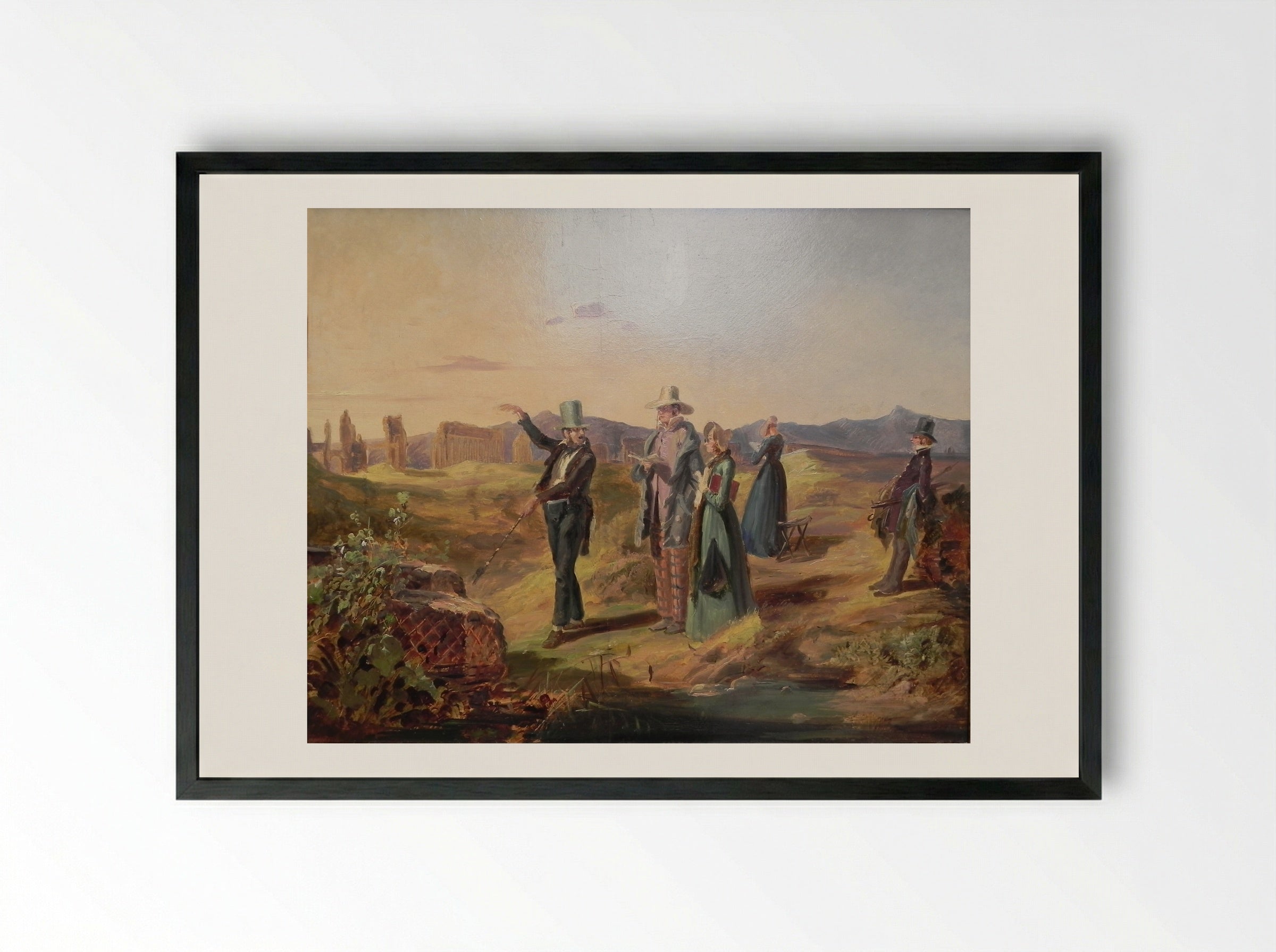 Englishman in the Campagna - Carl Spitzweg - Framed Print Black