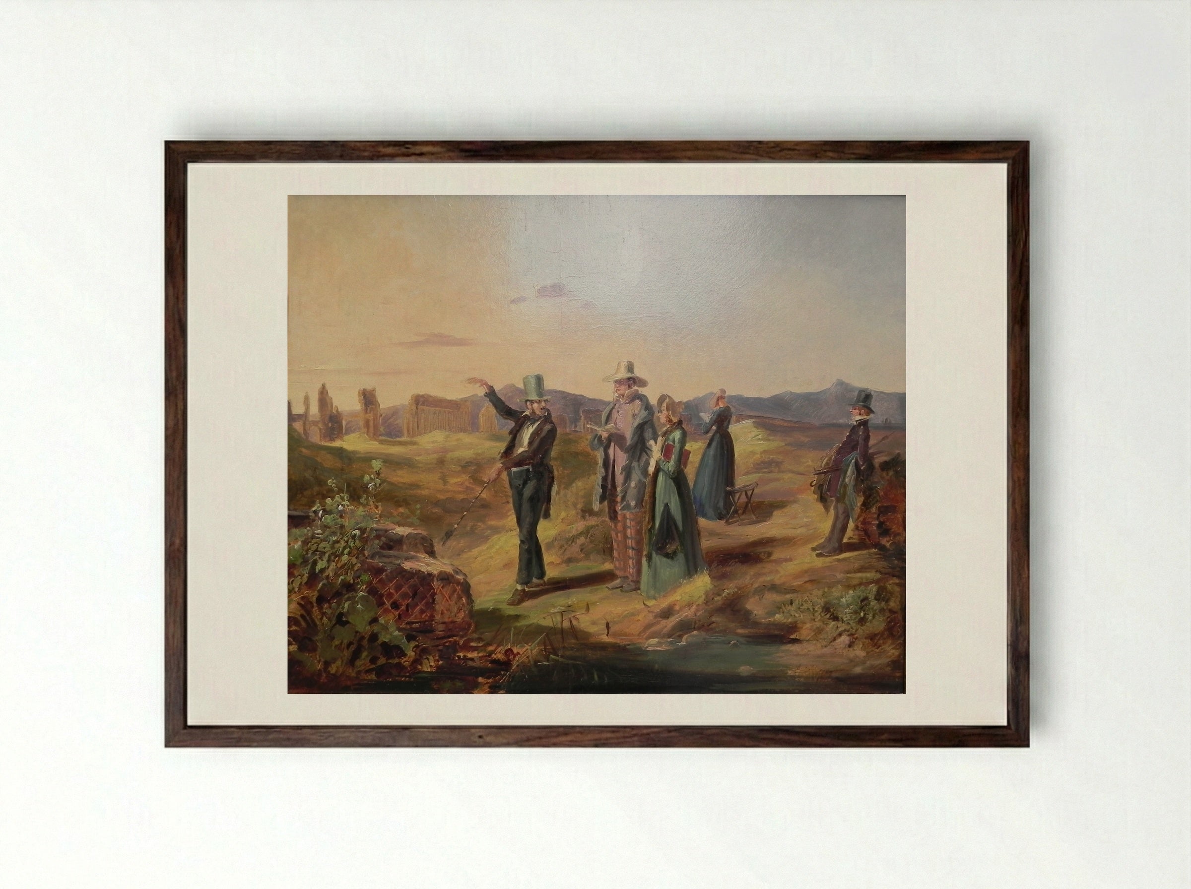 Englishman in the Campagna - Carl Spitzweg - Framed Print Dark Wood
