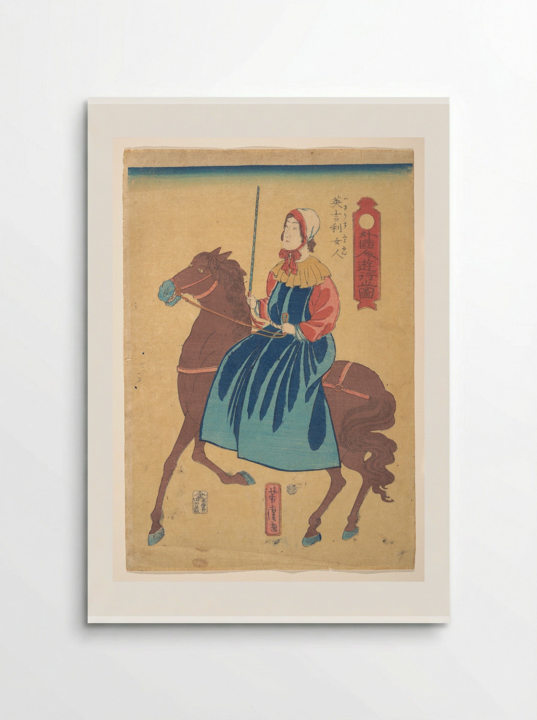 Englishwoman on Horseback - Utagawa Yoshitora - Poster