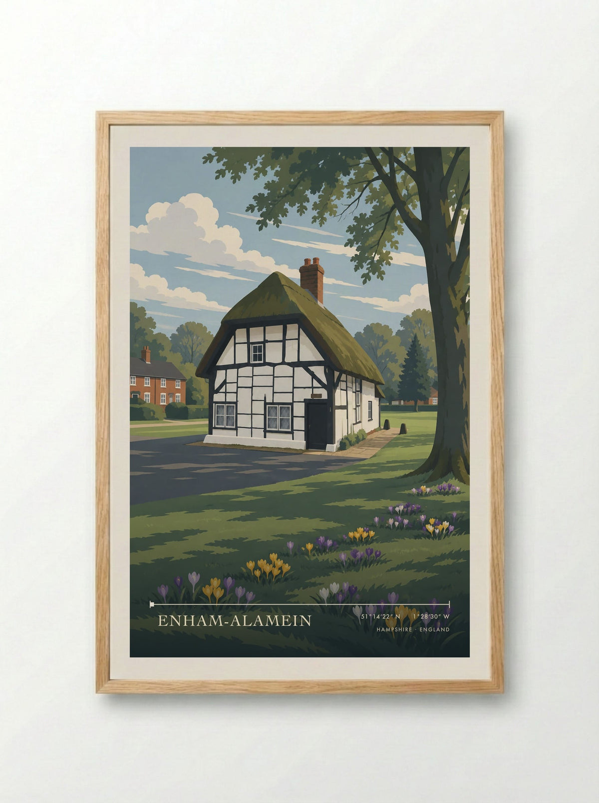 Enham-Alamein, Hampshire | Travel Poster - Framed Print Wood
