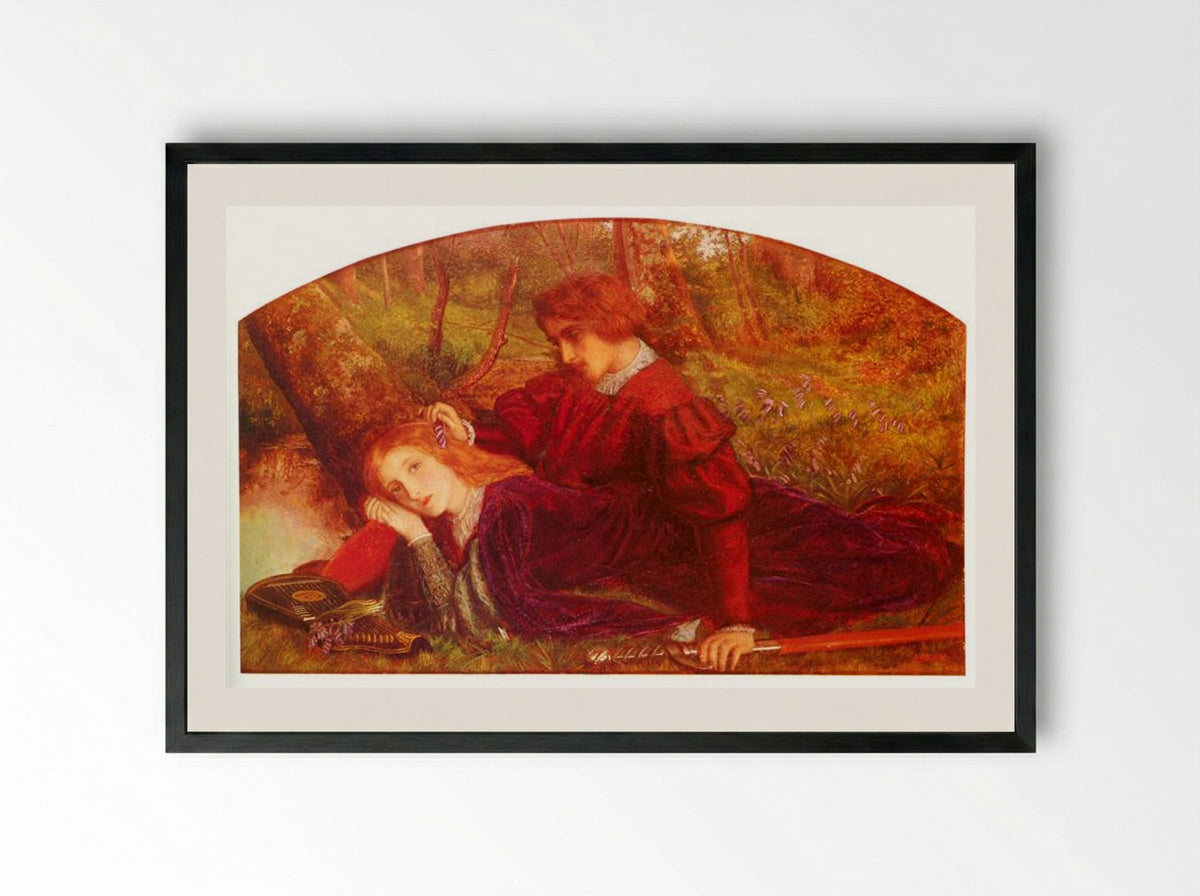 Enid and Geraint - Arthur Hughes - Framed Print Black
