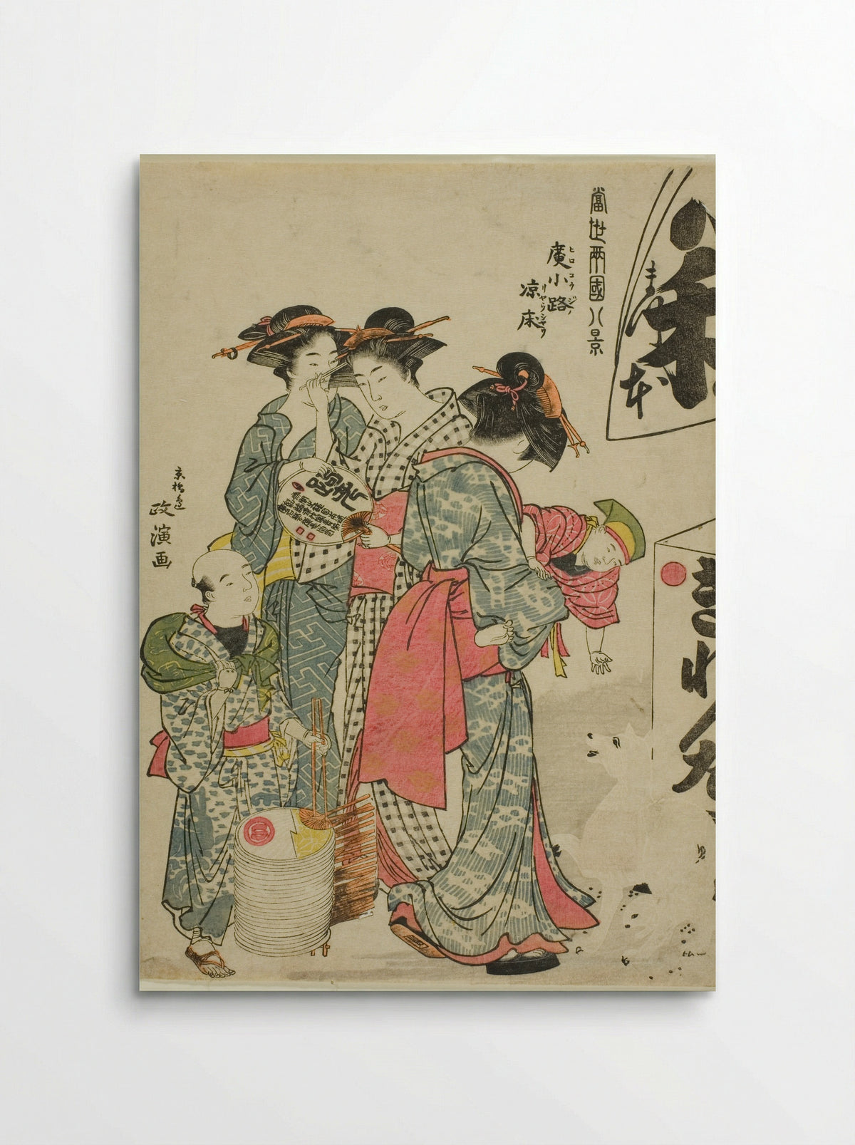 Enjoying the Evening Cool in Hirokoji - Kitao Masanobu - Poster