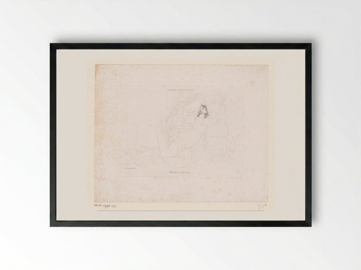 Enlèvement d'Europe - Pierre-Paul Prud'hon - Framed Print Black