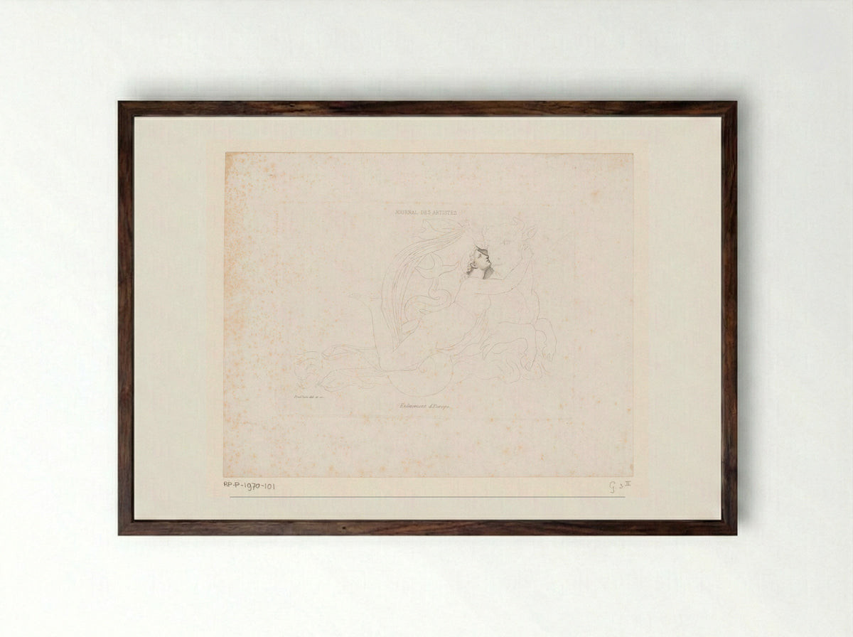 Enlèvement d'Europe - Pierre-Paul Prud'hon - Framed Print Dark Wood