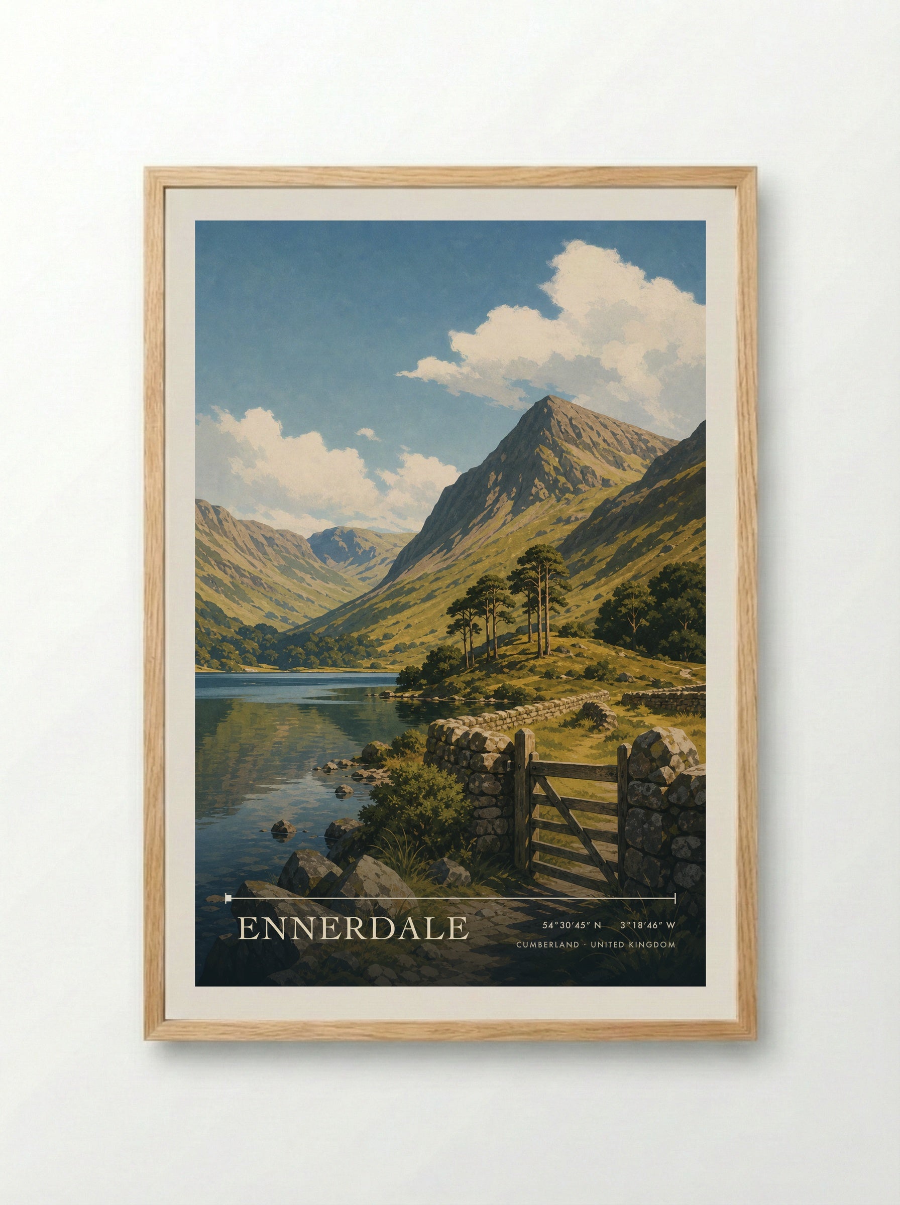 Ennerdale Cumberland United Kingdom Travel Poster - Framed Print Wood