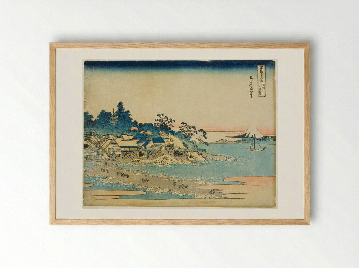 Enoshima in Sagami Province - Katsushika Hokusai - Framed Print Wood