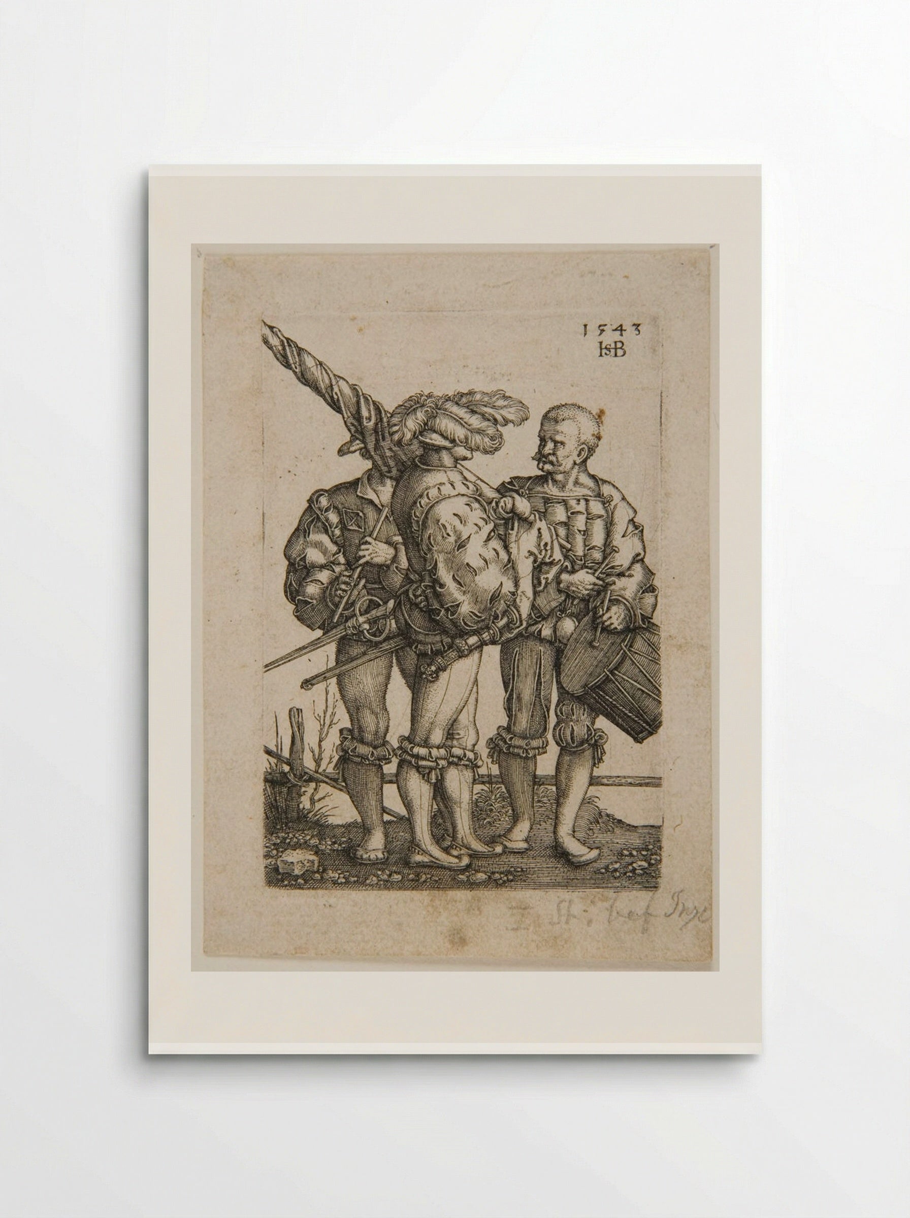 Ensign with Drummer and Fifer - Sebald Beham - Poster