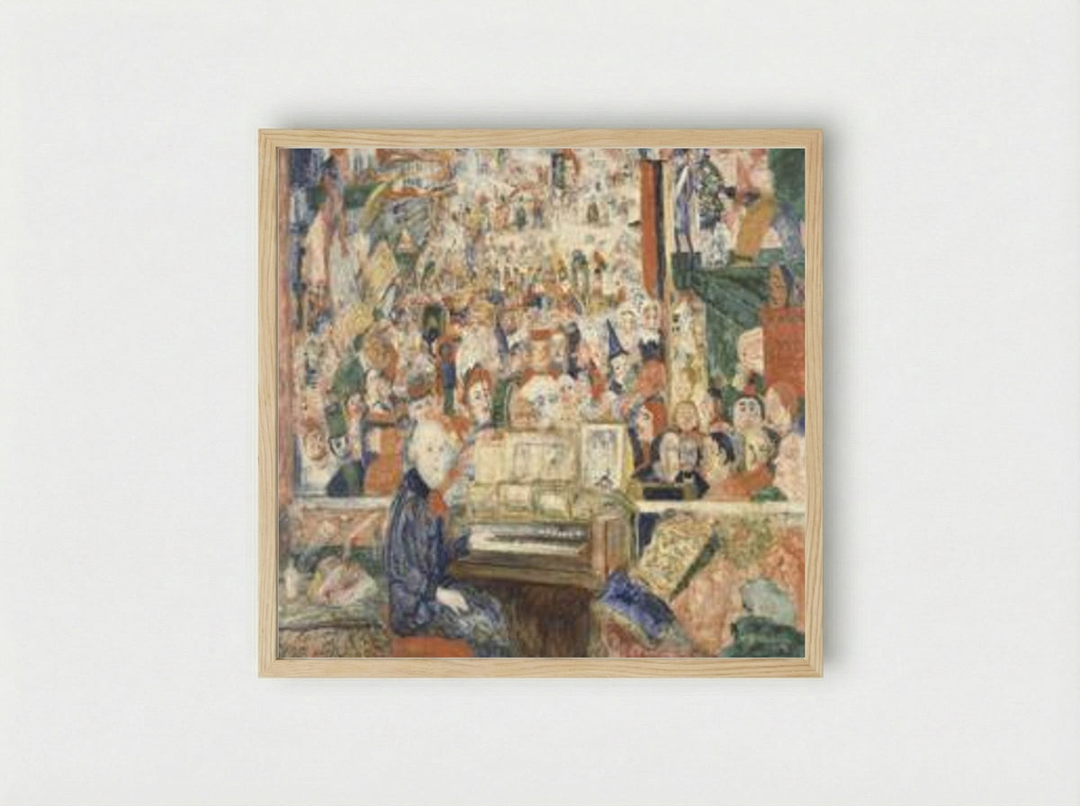 Ensor at the Harmonium - James Ensor - Framed Print Wood