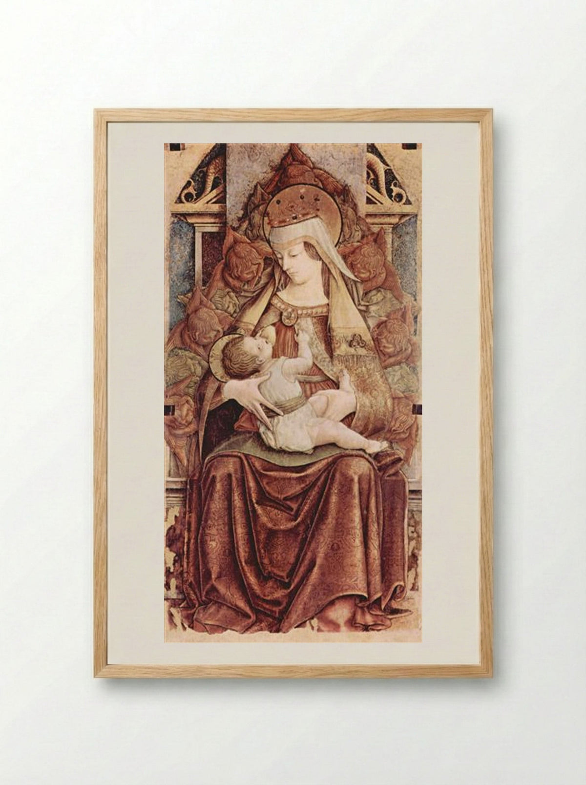 Enthroned Madonna (Maria lactans) - Carlo Crivelli - Framed Print Wood