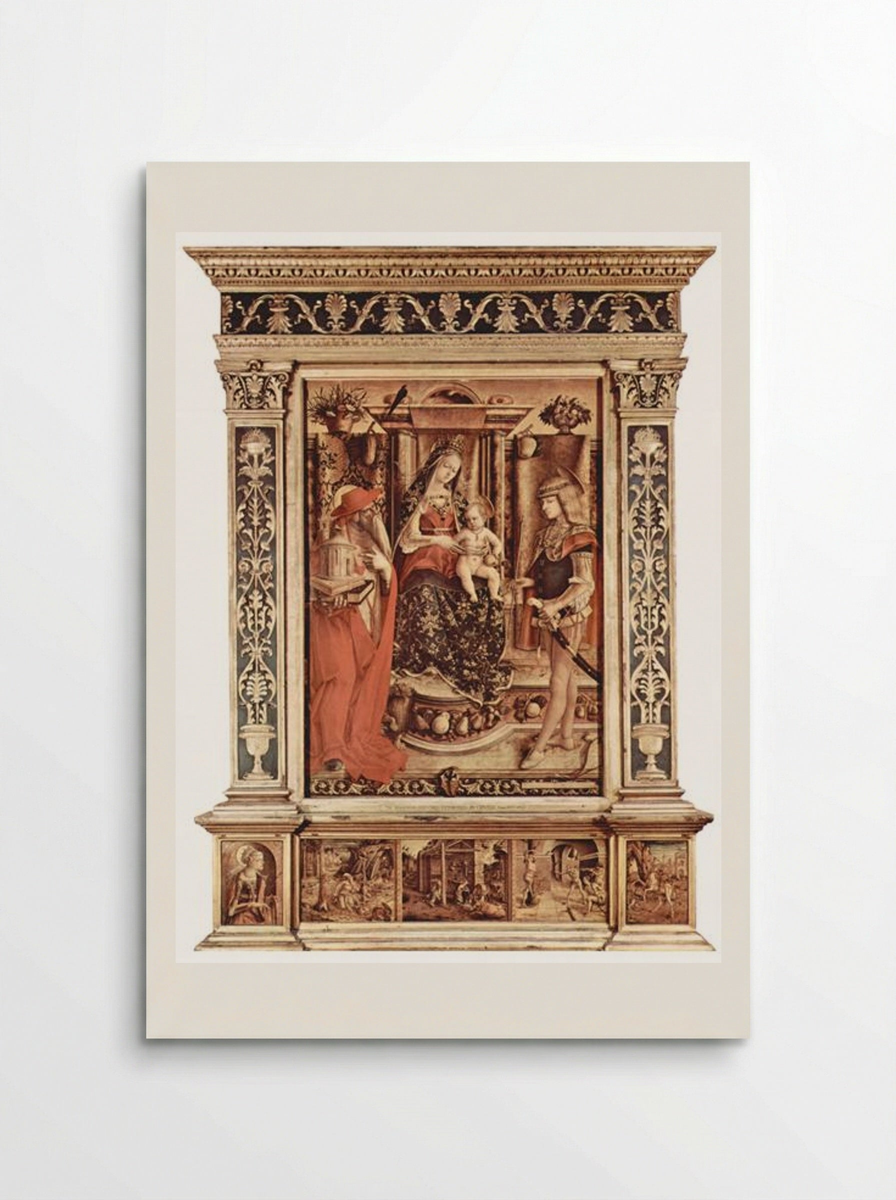 Enthroned Madonna, St. Jerome and St. Sebastian - Carlo Crivelli - Poster