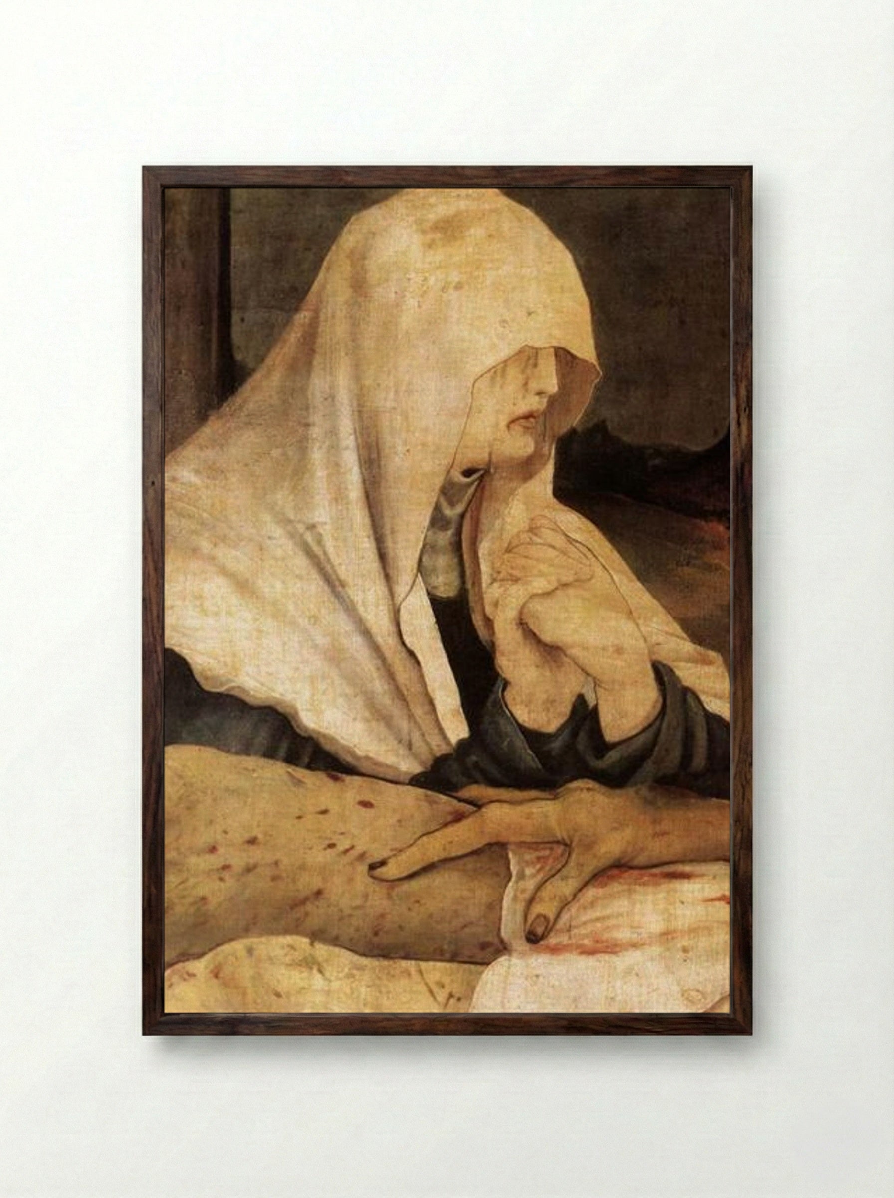 Entombment (Detail) - Matthias Grünewald - Framed Print Dark Wood