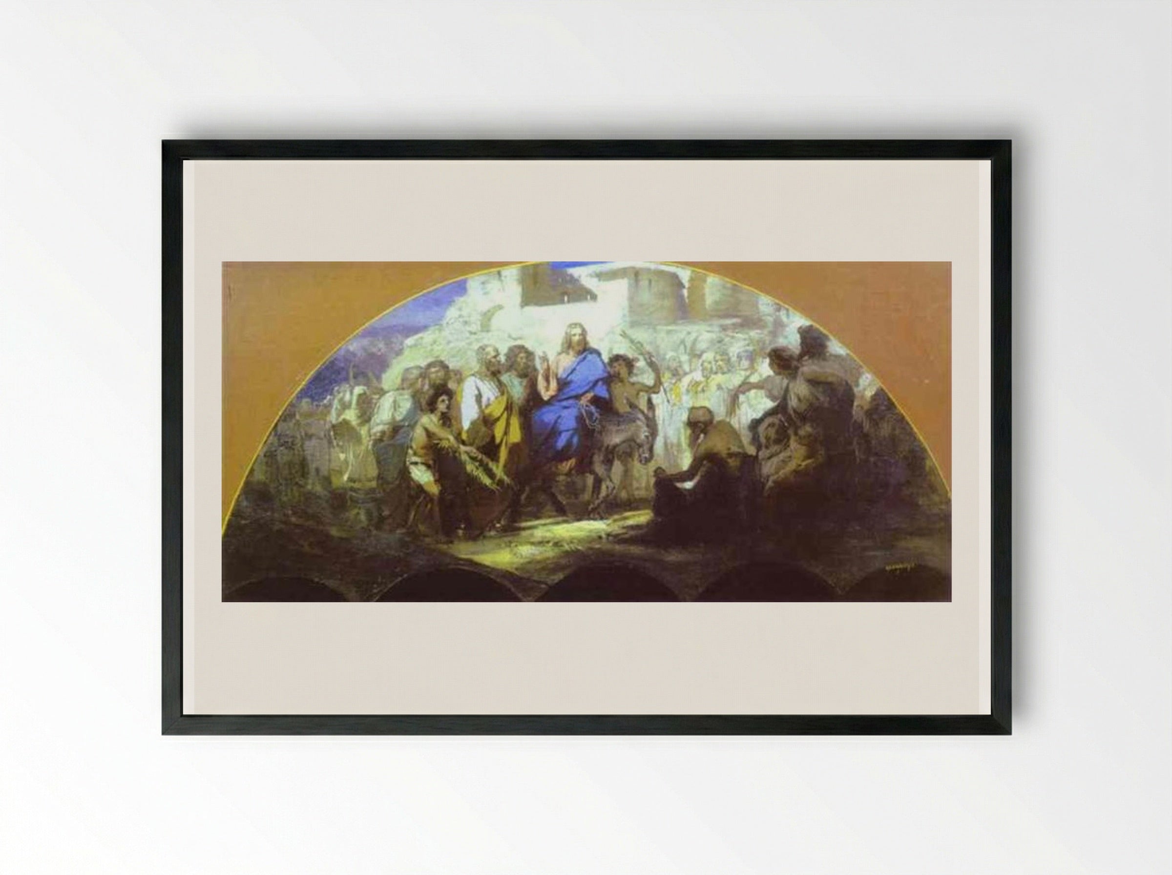 Entrance of Christ into Jerusalem - Henryk Siemiradzki - Framed Print Black