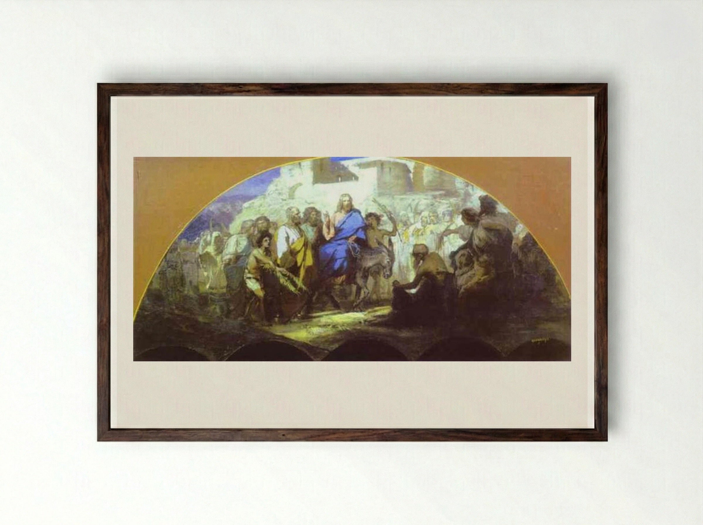 Entrance of Christ into Jerusalem - Henryk Siemiradzki - Framed Print Dark Wood