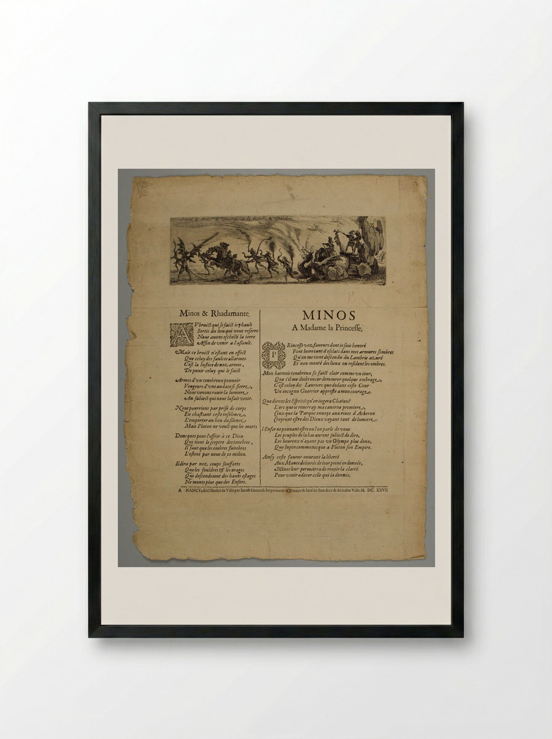 Entrance of Messieurs de Couvonge and de Chalabre - Jacques Callot - Framed Print Black