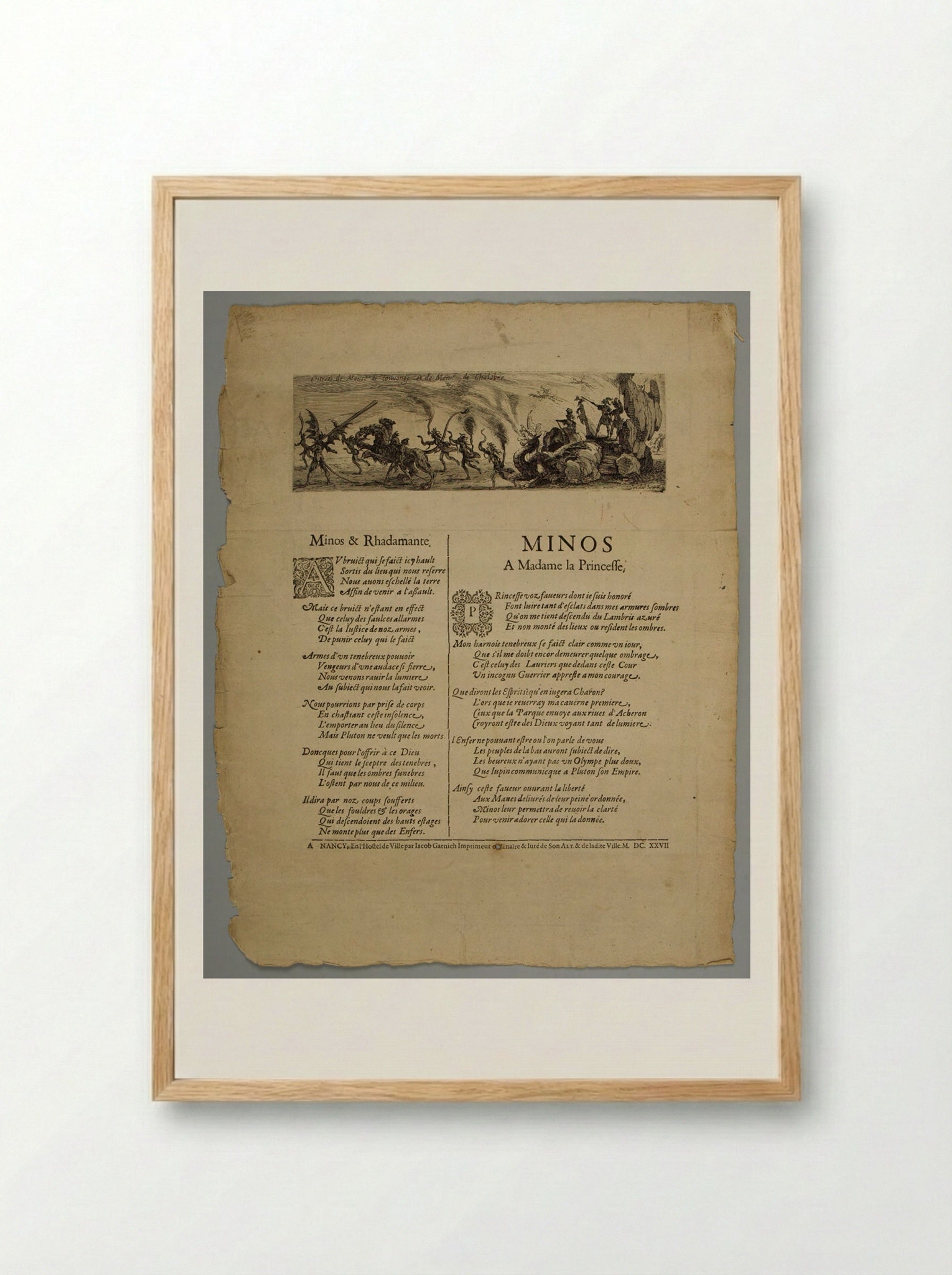 Entrance of Messieurs de Couvonge and de Chalabre - Jacques Callot - Framed Print Wood