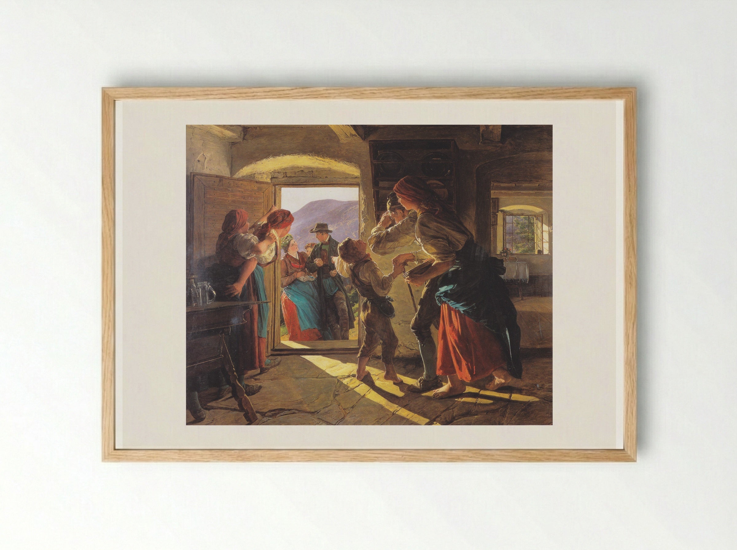 Entrance of the Newlyweds - Ferdinand Georg Waldmüller - Framed Print Wood