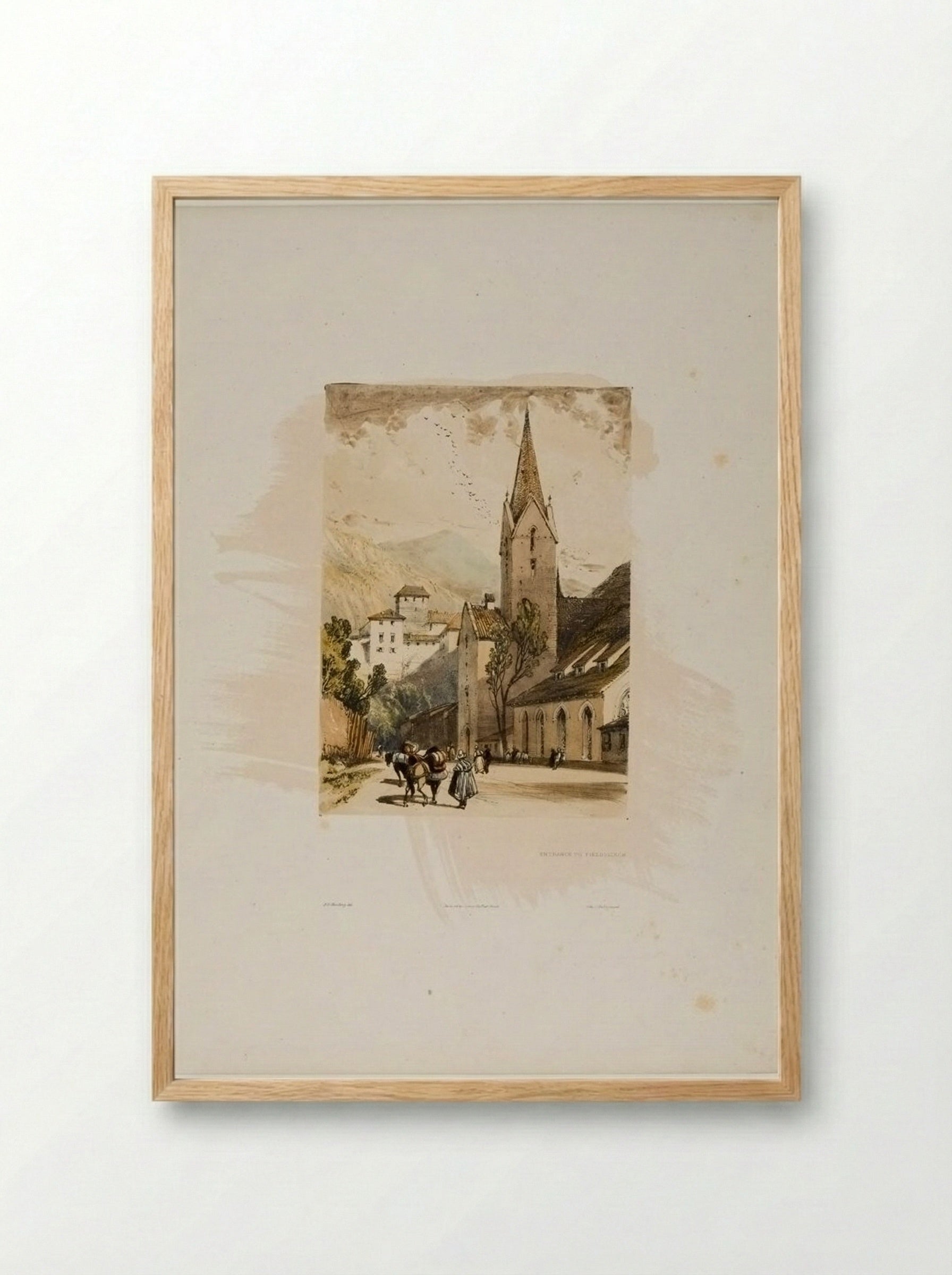 Entrance to Feldkirch - James Duffield Harding - Framed Print Wood