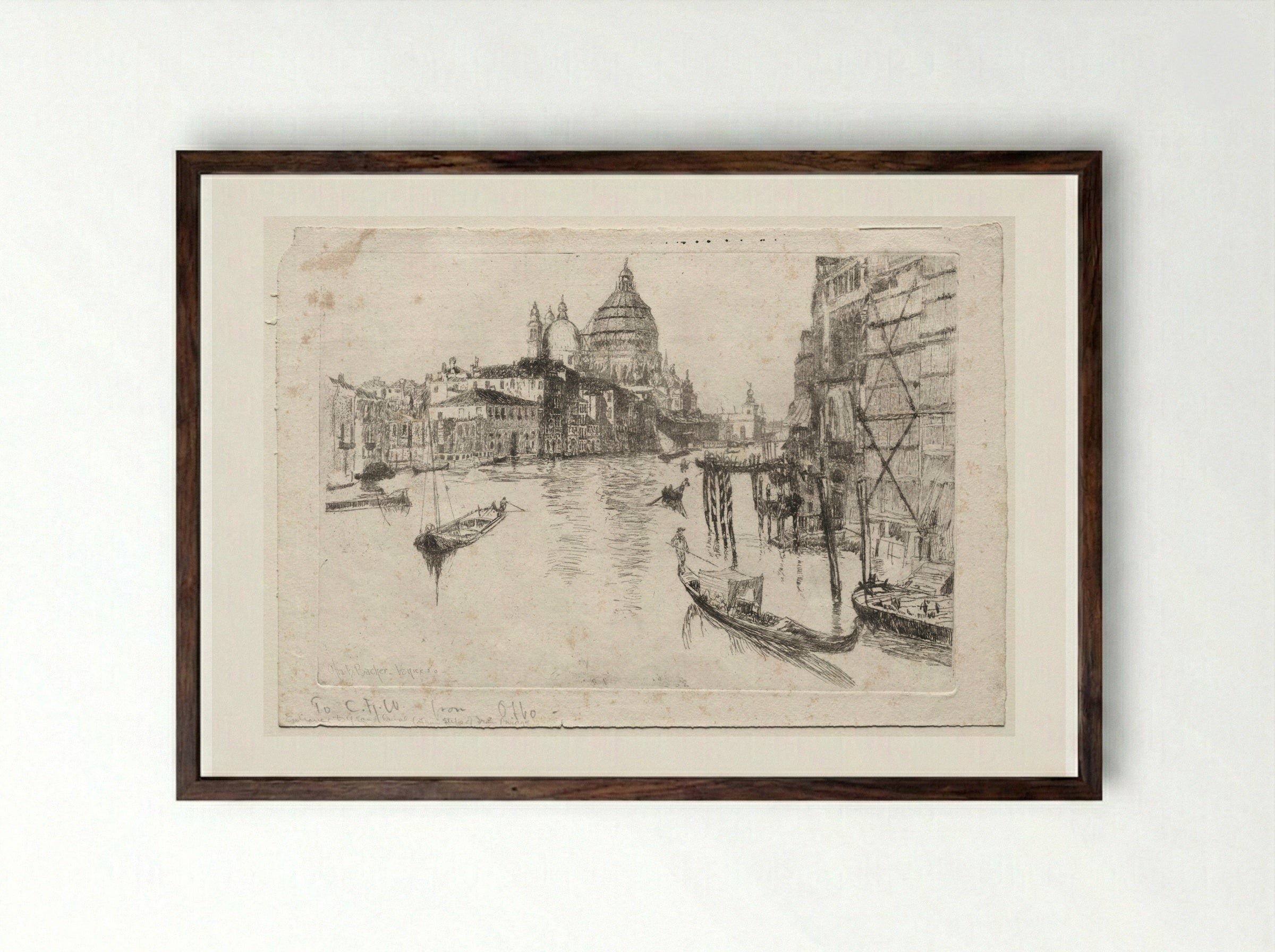 Entrance to Grand Canal - Otto H. Bacher - Framed Print Dark Wood