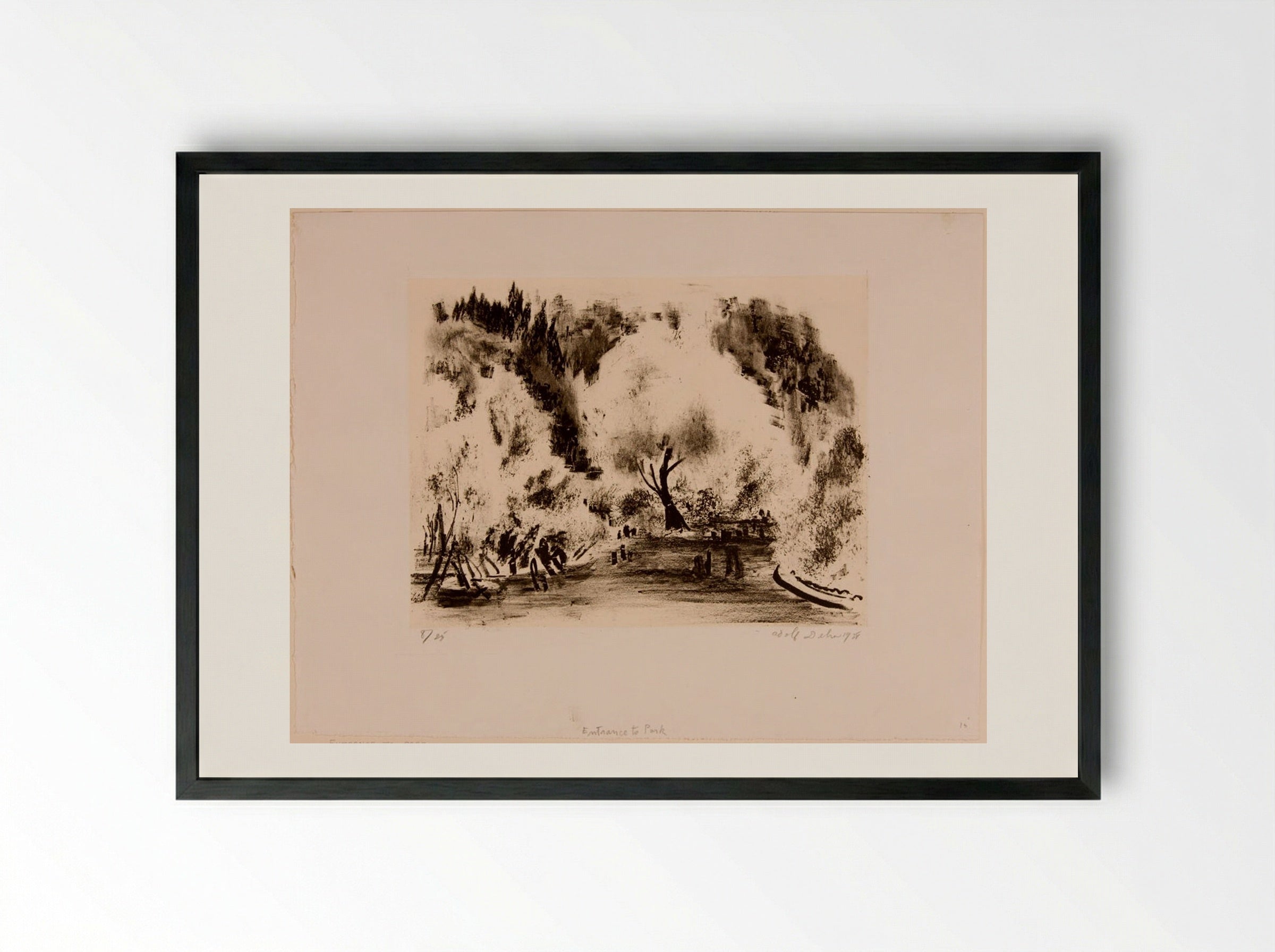 Entrance to Park - Adolph Dehn - Framed Print Black