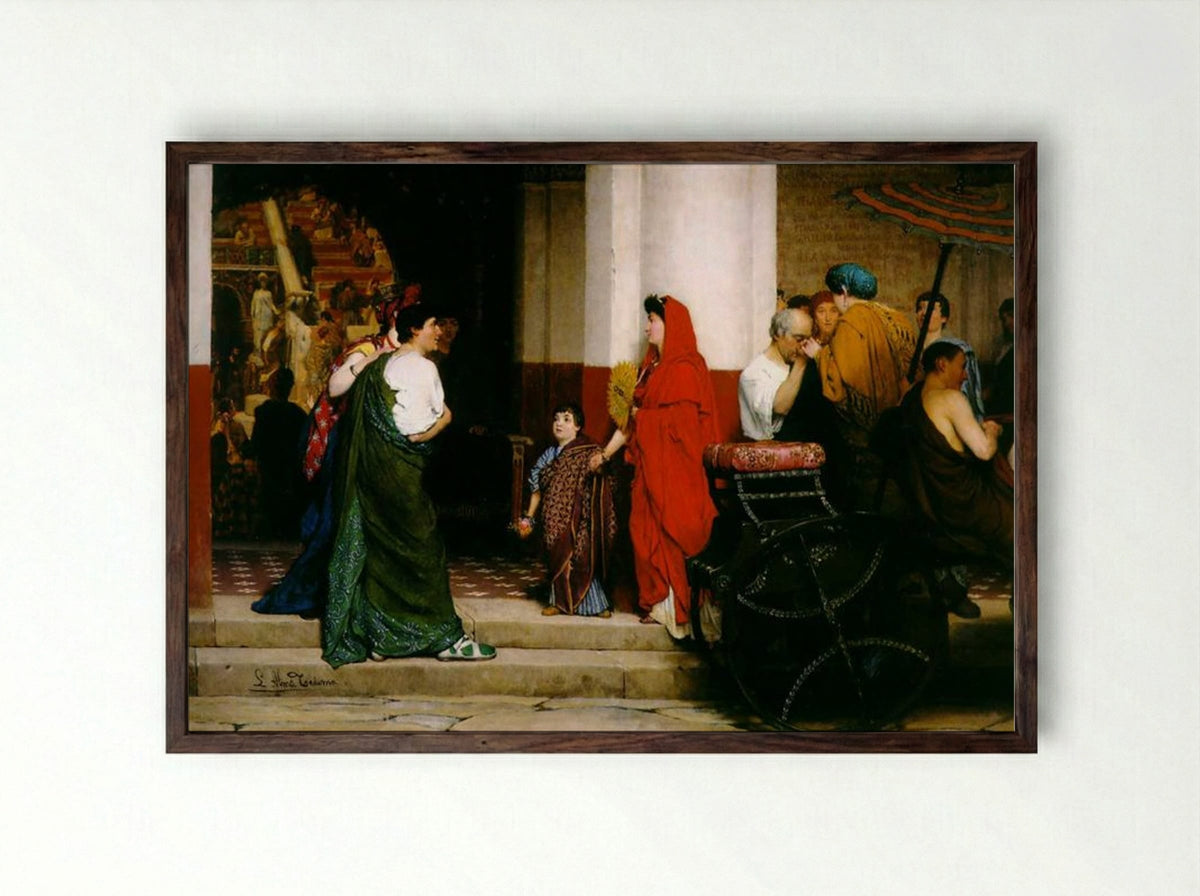 Entrance to a Roman Theatre - Sir Lawrence Alma-Tadema - Framed Print Dark Wood