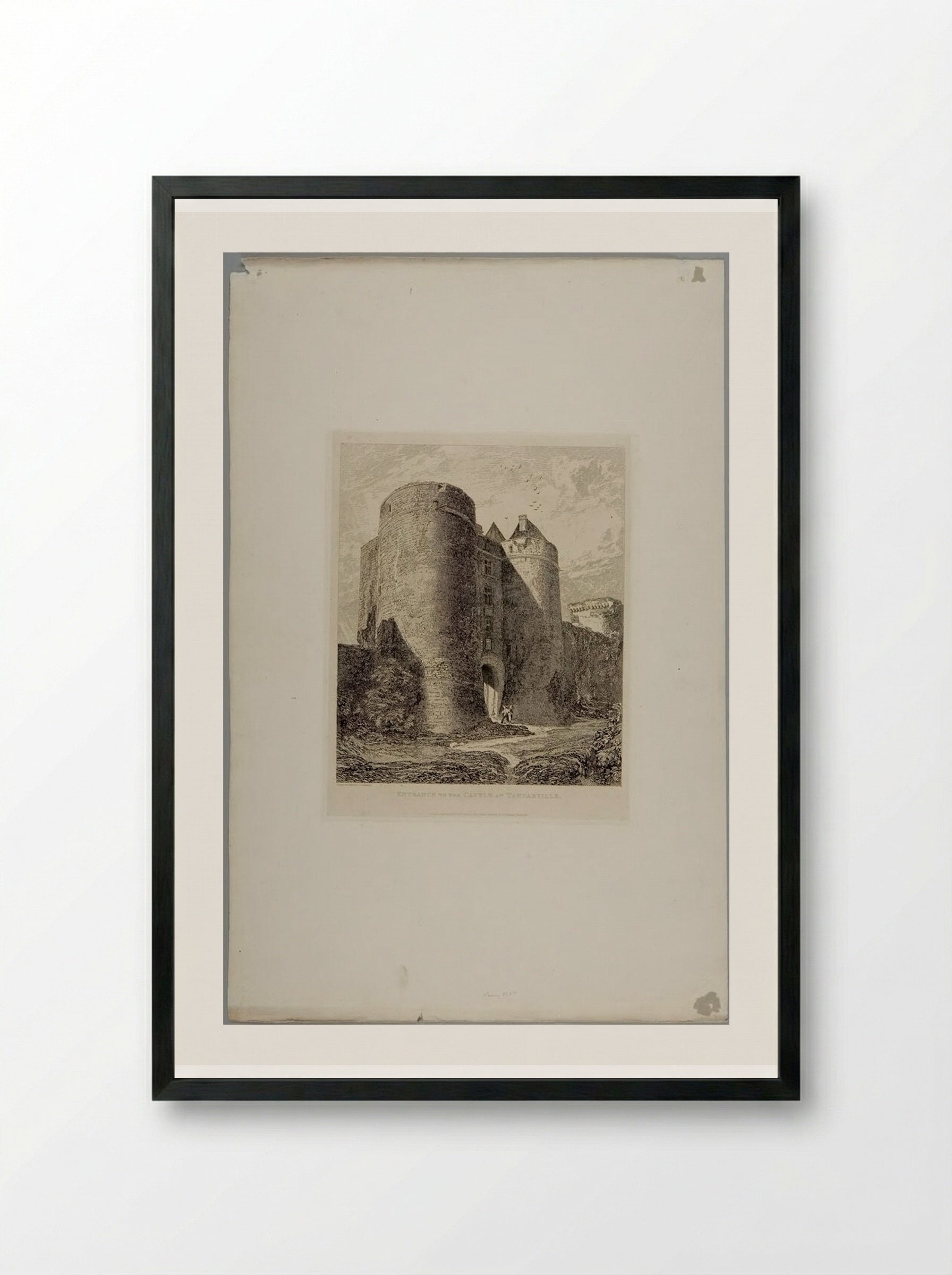 Entrance to the Castle at Tancarville - John Sell Cotman - Framed Print Black