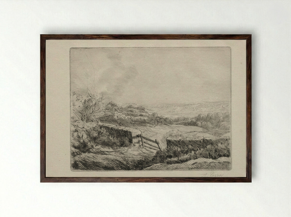 Entrance to the Field - Alphonse Legros - Framed Print Dark Wood