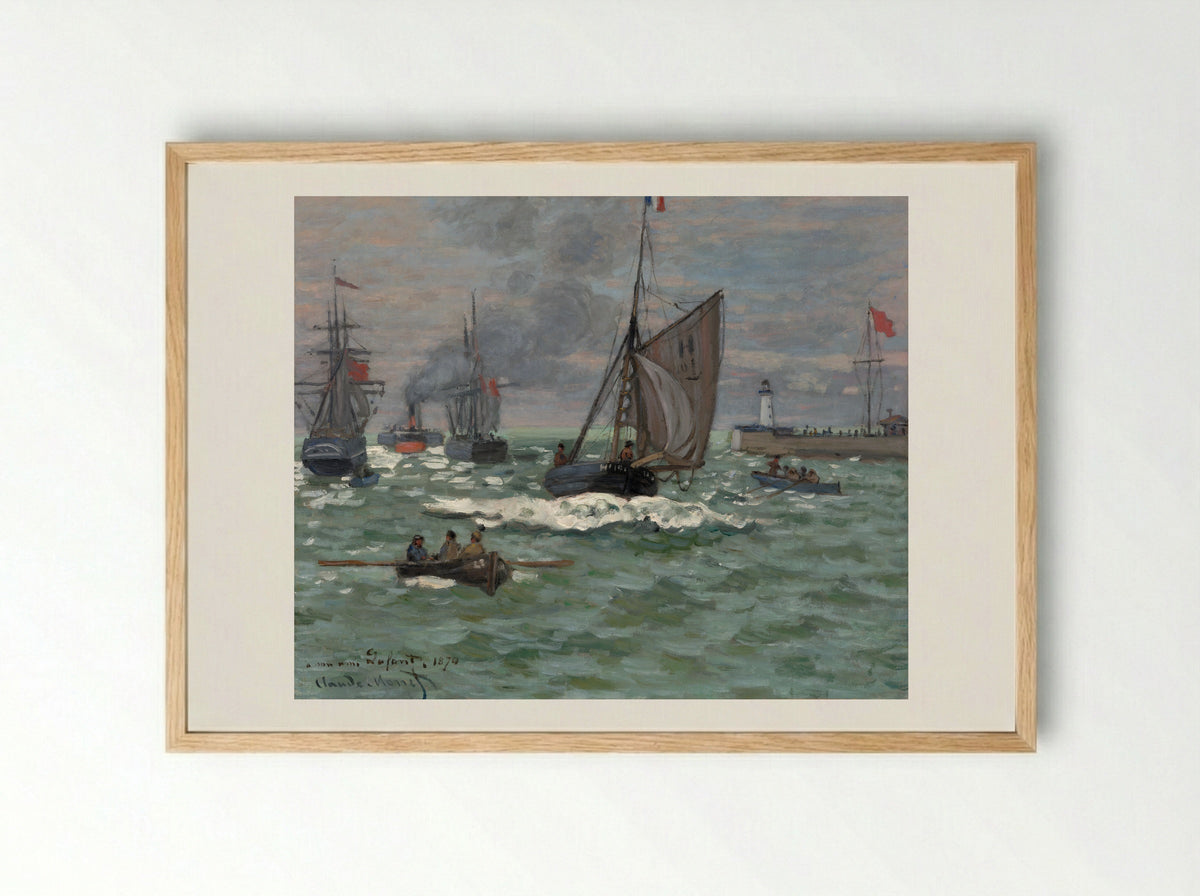 Entrance to the Port of Honfleur - Claude Monet - Framed Print Wood