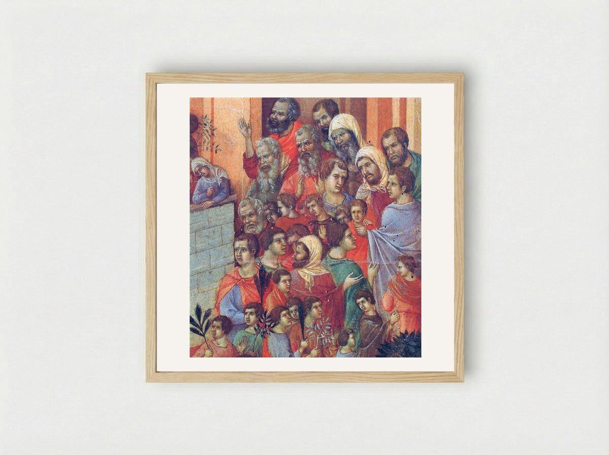 Entry into Jerusalem (Fragment) - Duccio di Buoninsegna - Framed Print Wood