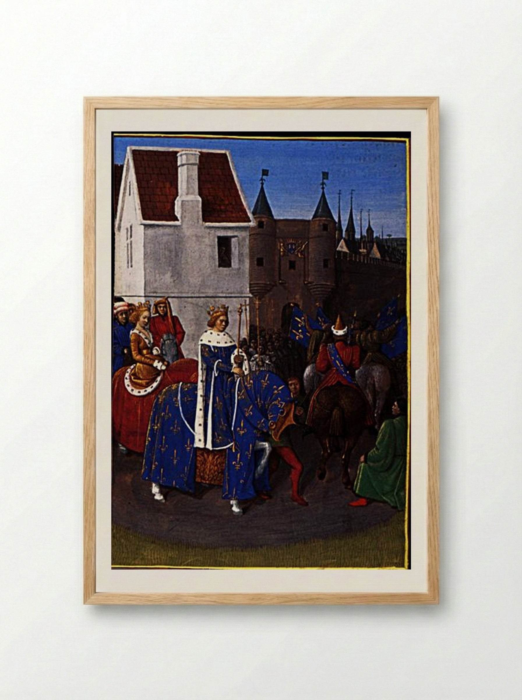 Entry of Jean II le Bon into Paris - Jean Fouquet - Framed Print Wood
