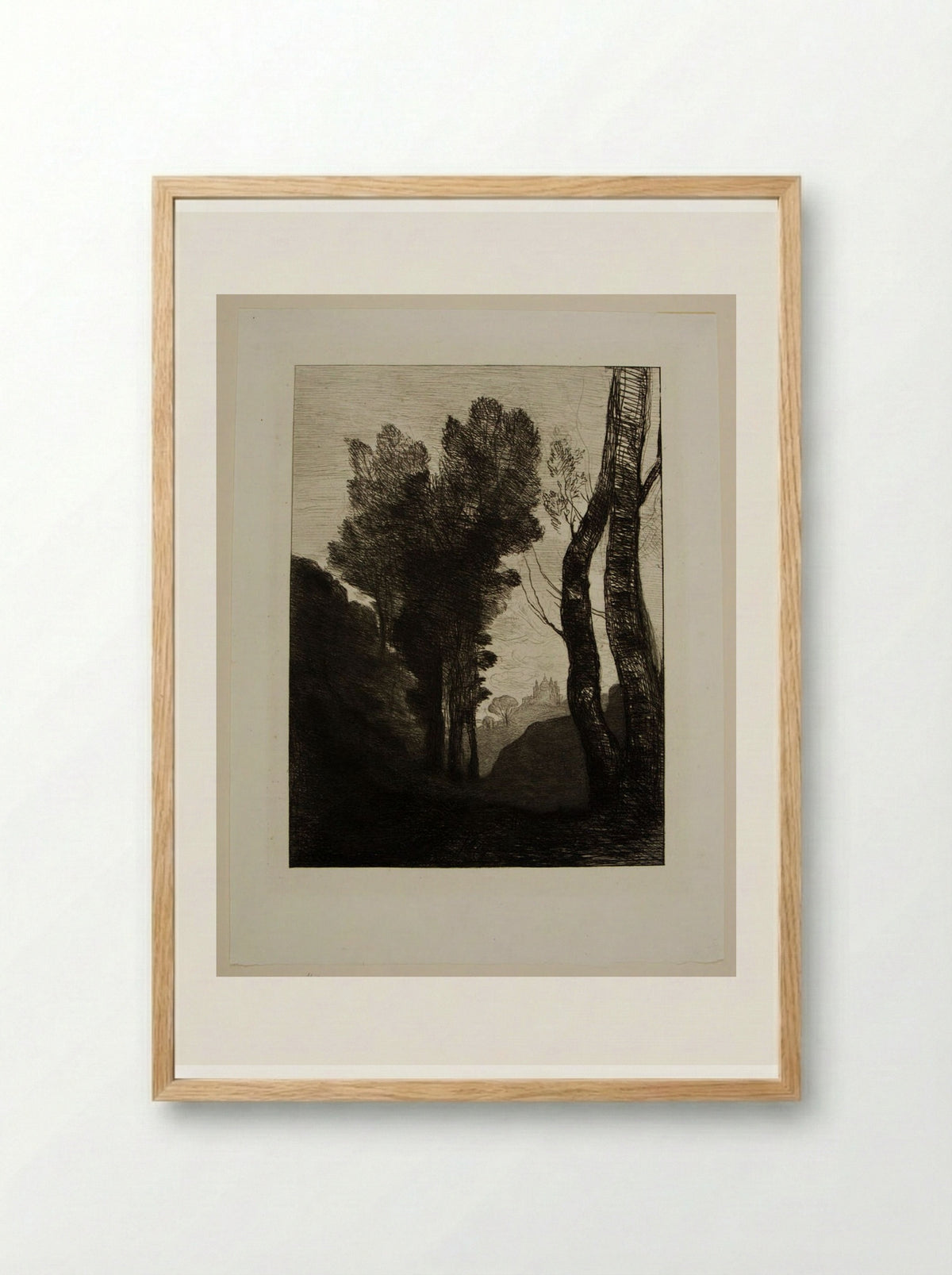 Environs of Rome - Jean-Baptiste-Camille Corot - Framed Print Wood