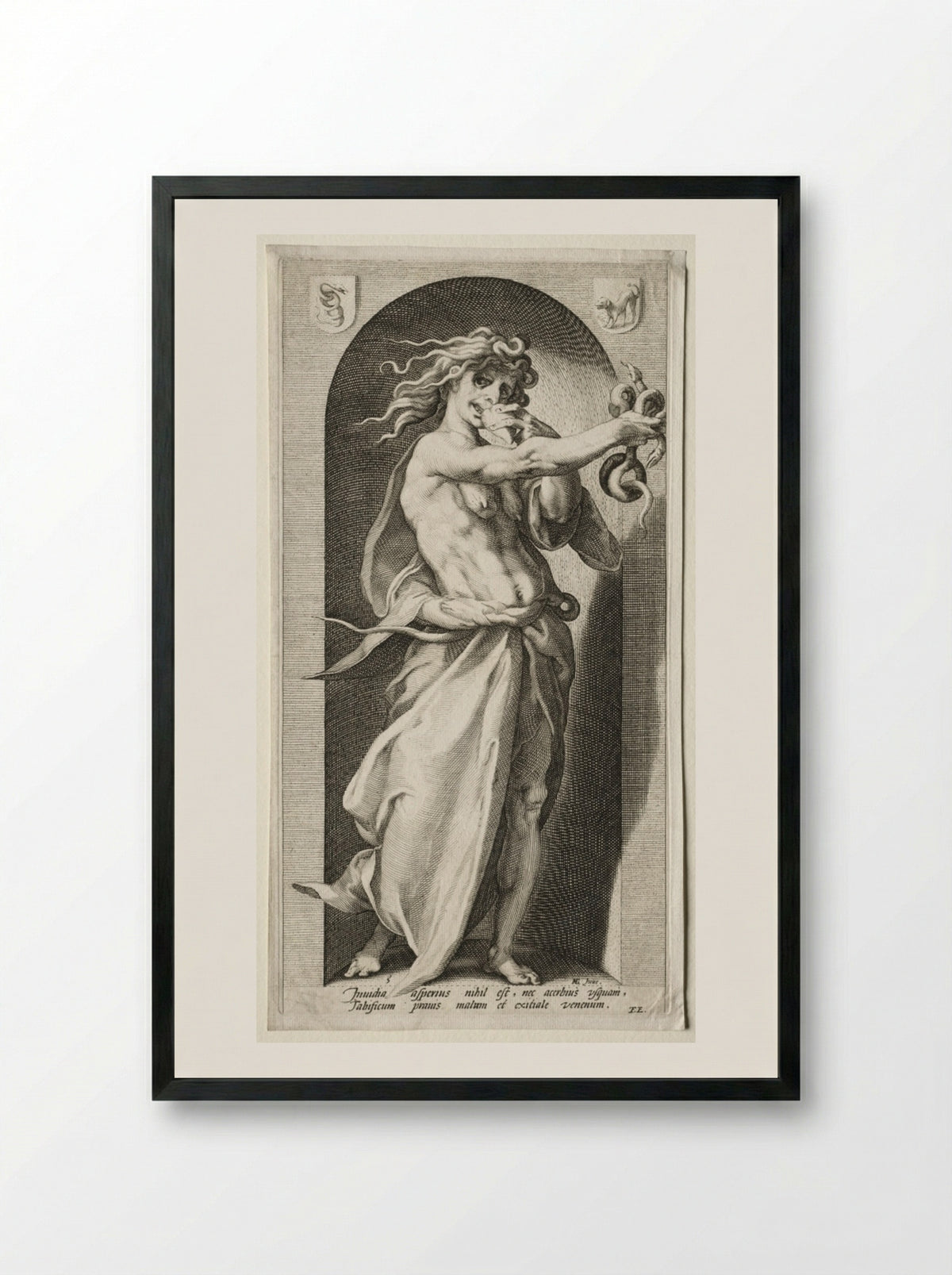 Envy (Invidia) - Jacob Matham - Framed Print Black