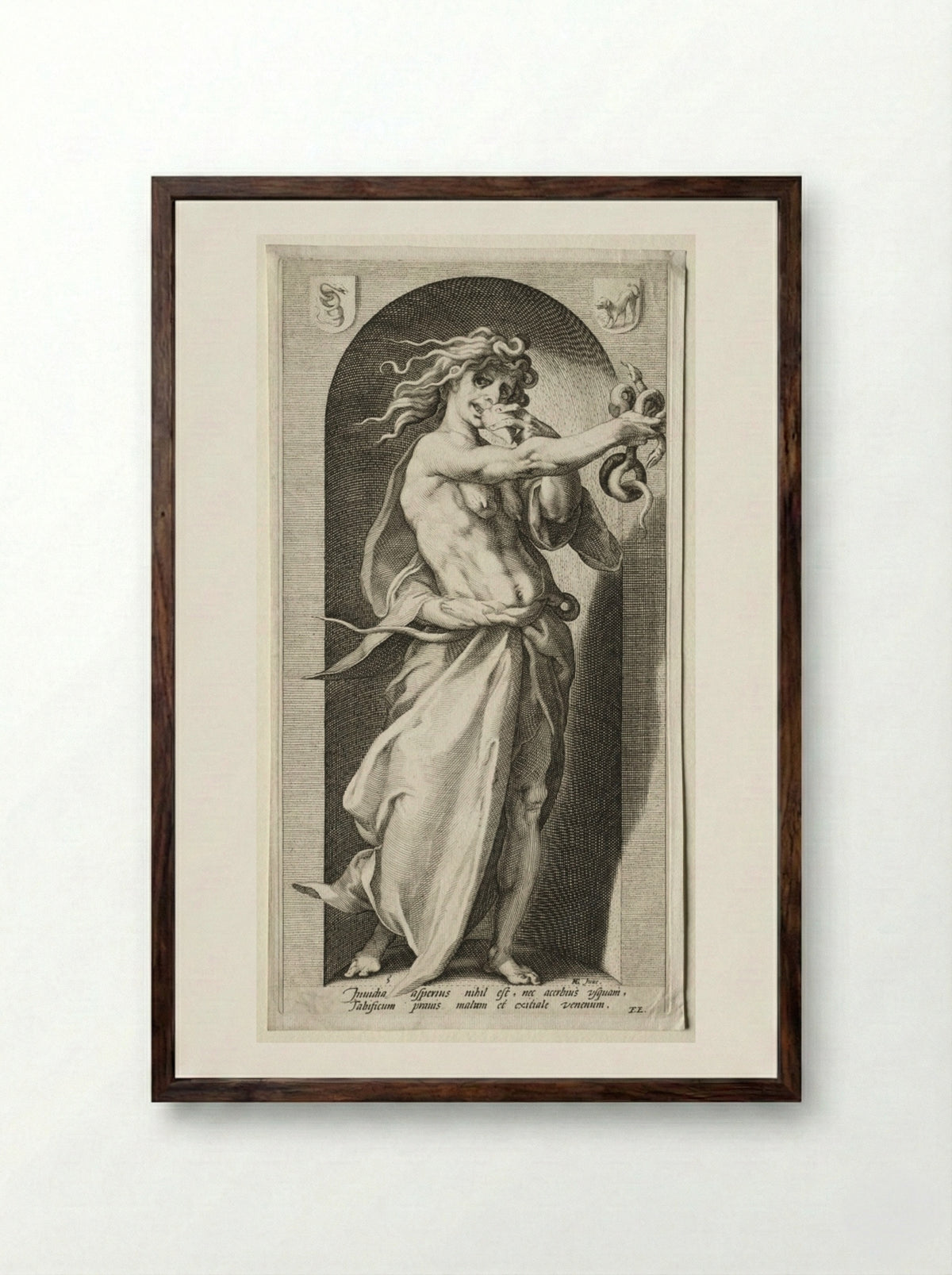 Envy (Invidia) - Jacob Matham - Framed Print Dark Wood