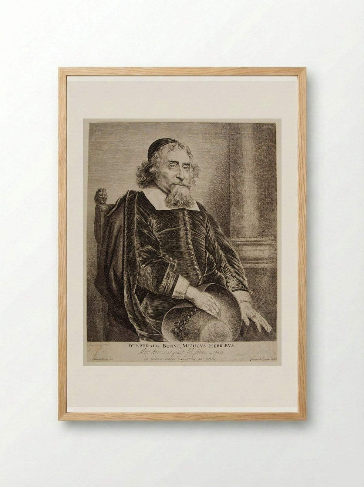 Ephraim Bonus, Jewish Physician - Jan Lievens - Framed Print Wood
