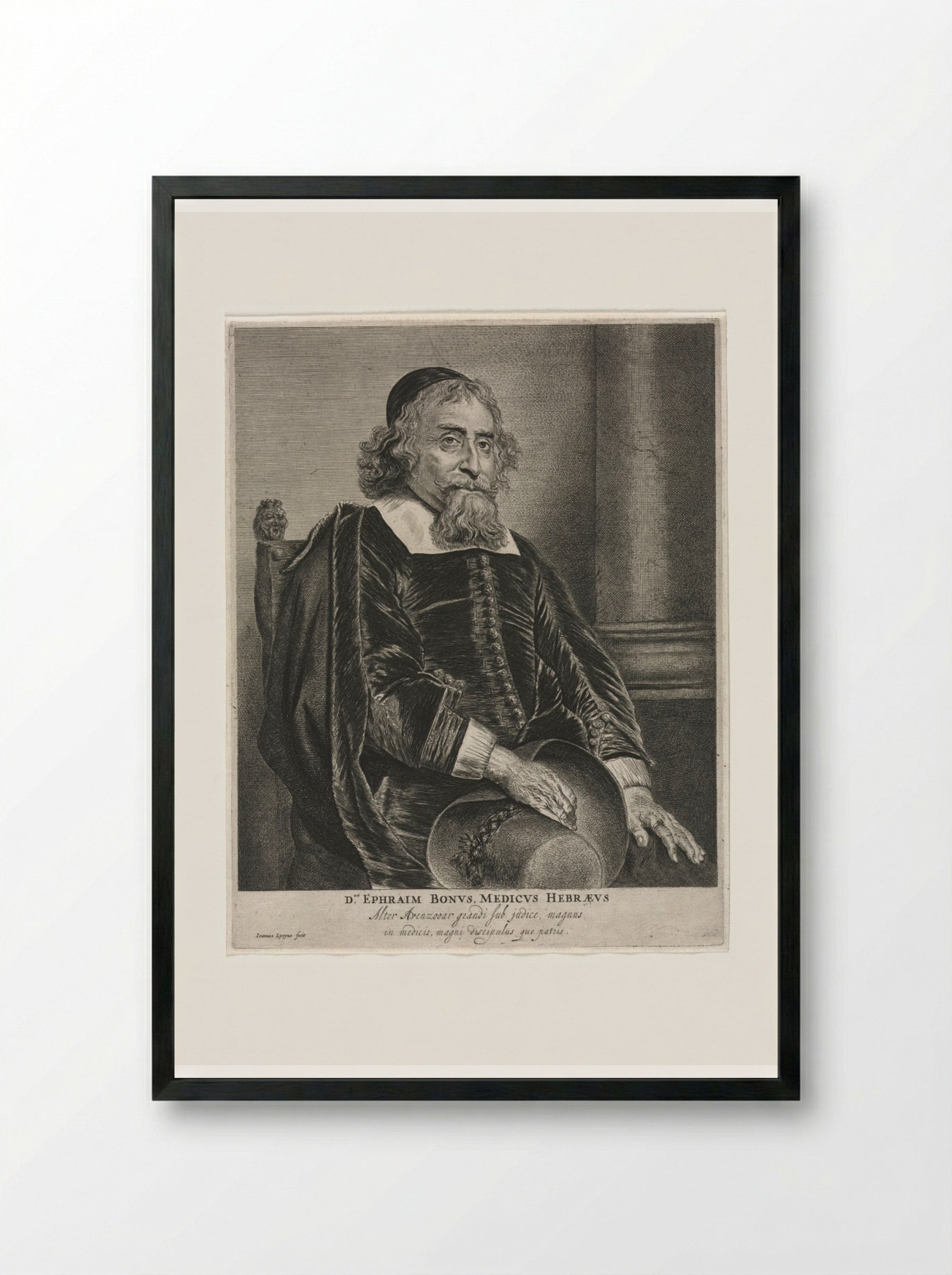 Ephraim Bonus - Jan Lievens - Framed Print Black