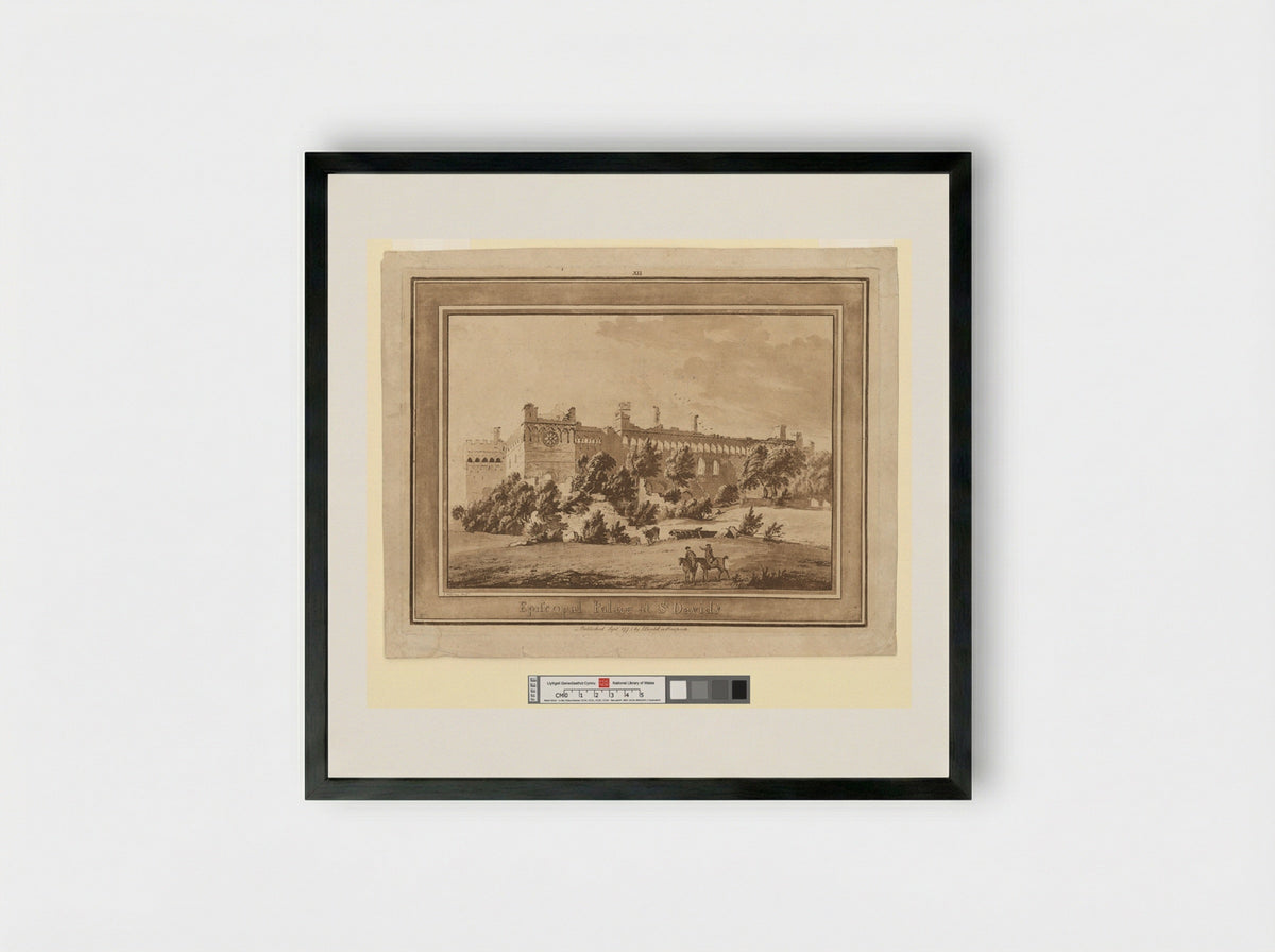 Episcopal Palace at St. David's - Paul Sandby - Framed Print Black