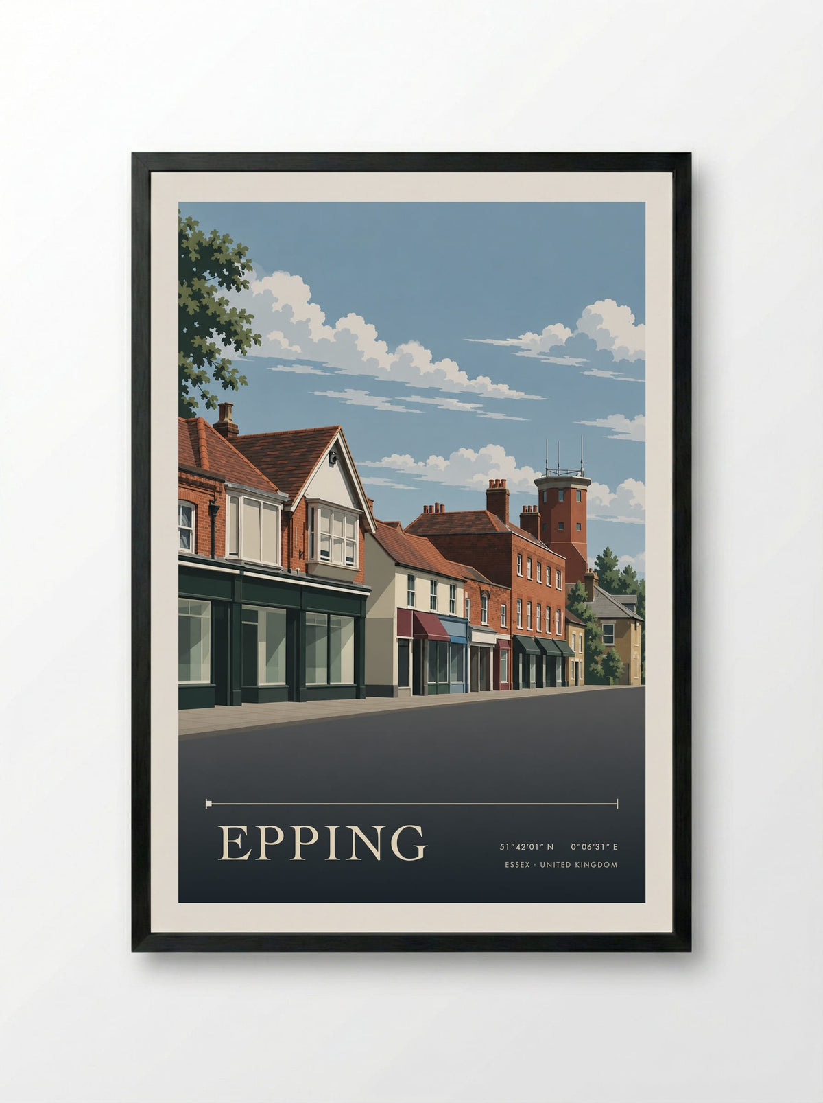 Epping, Essex | Travel Poster - Framed Print Black
