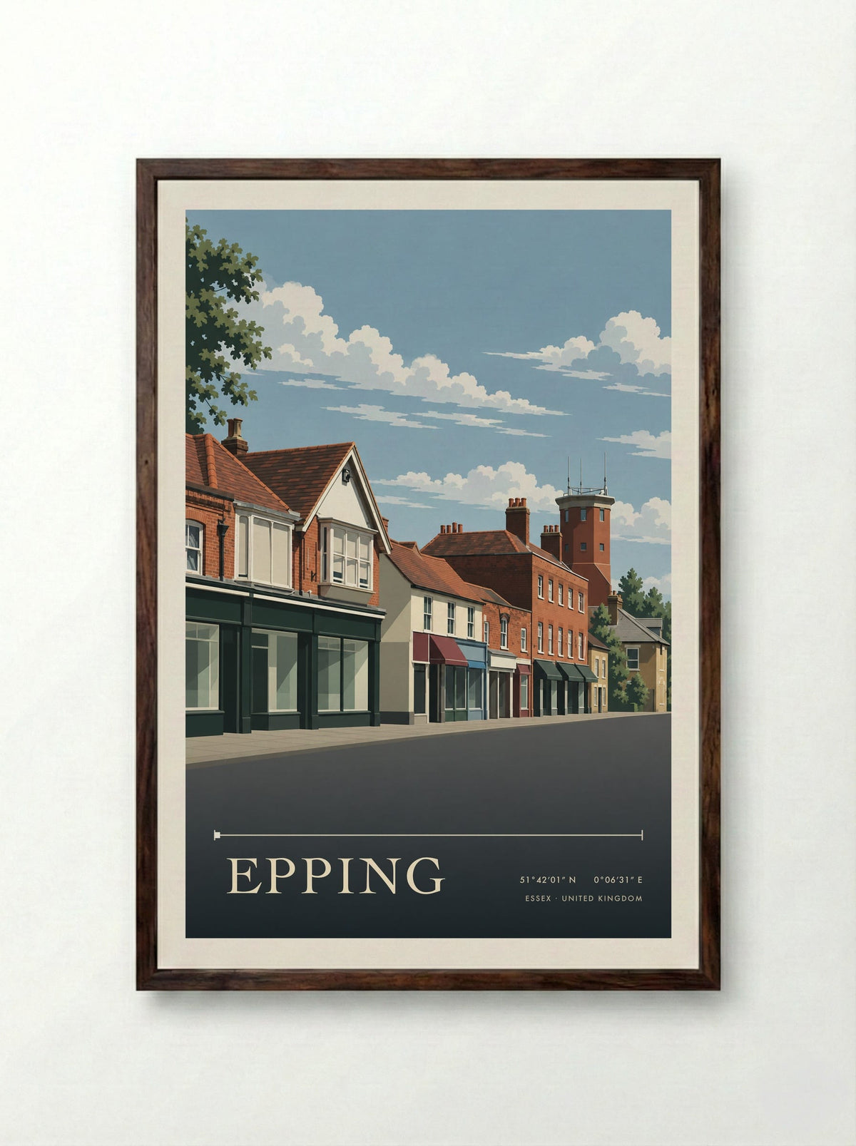 Epping, Essex | Travel Poster - Framed Print Dark Wood