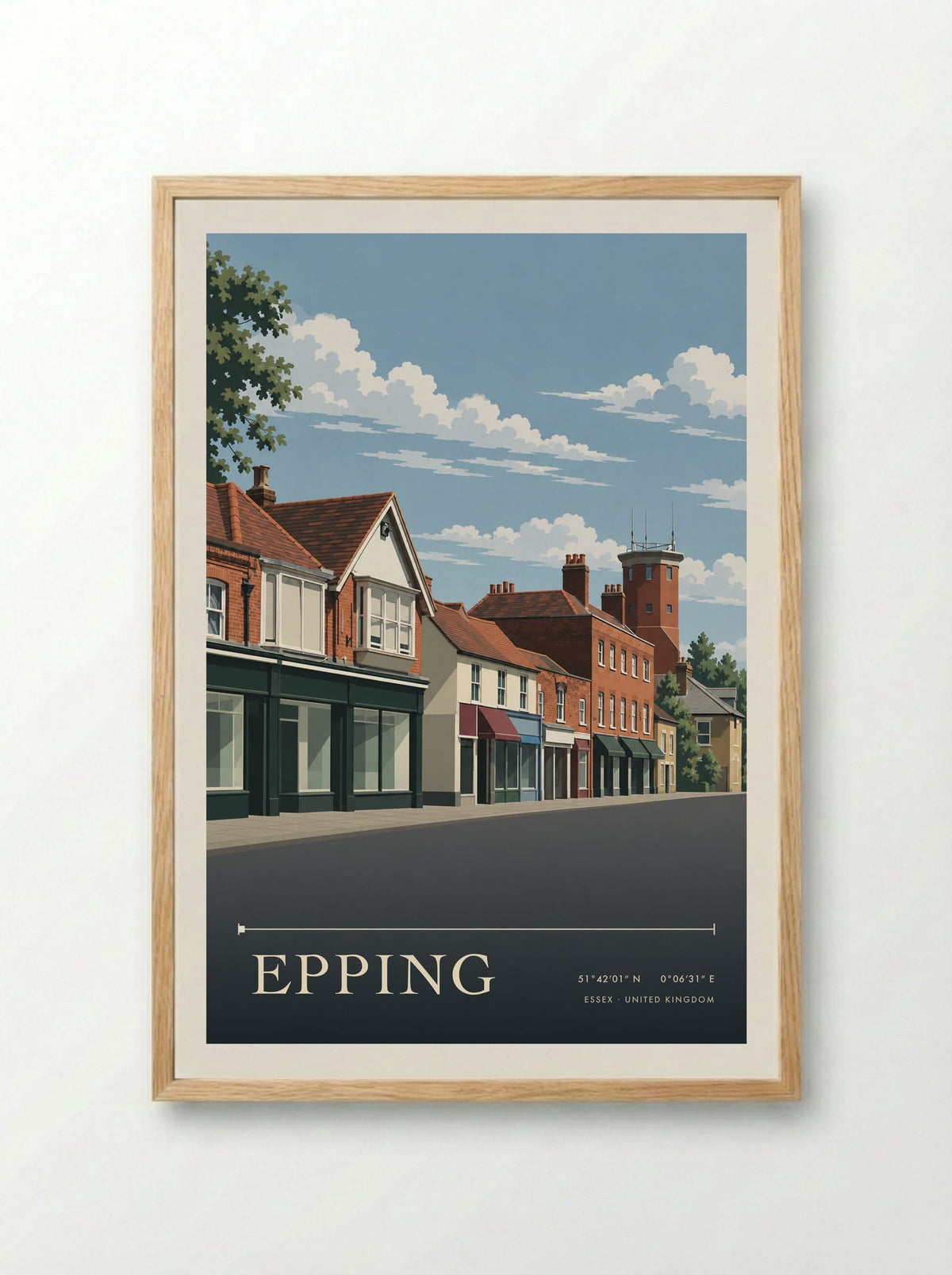 Epping, Essex | Travel Poster - Framed Print Wood