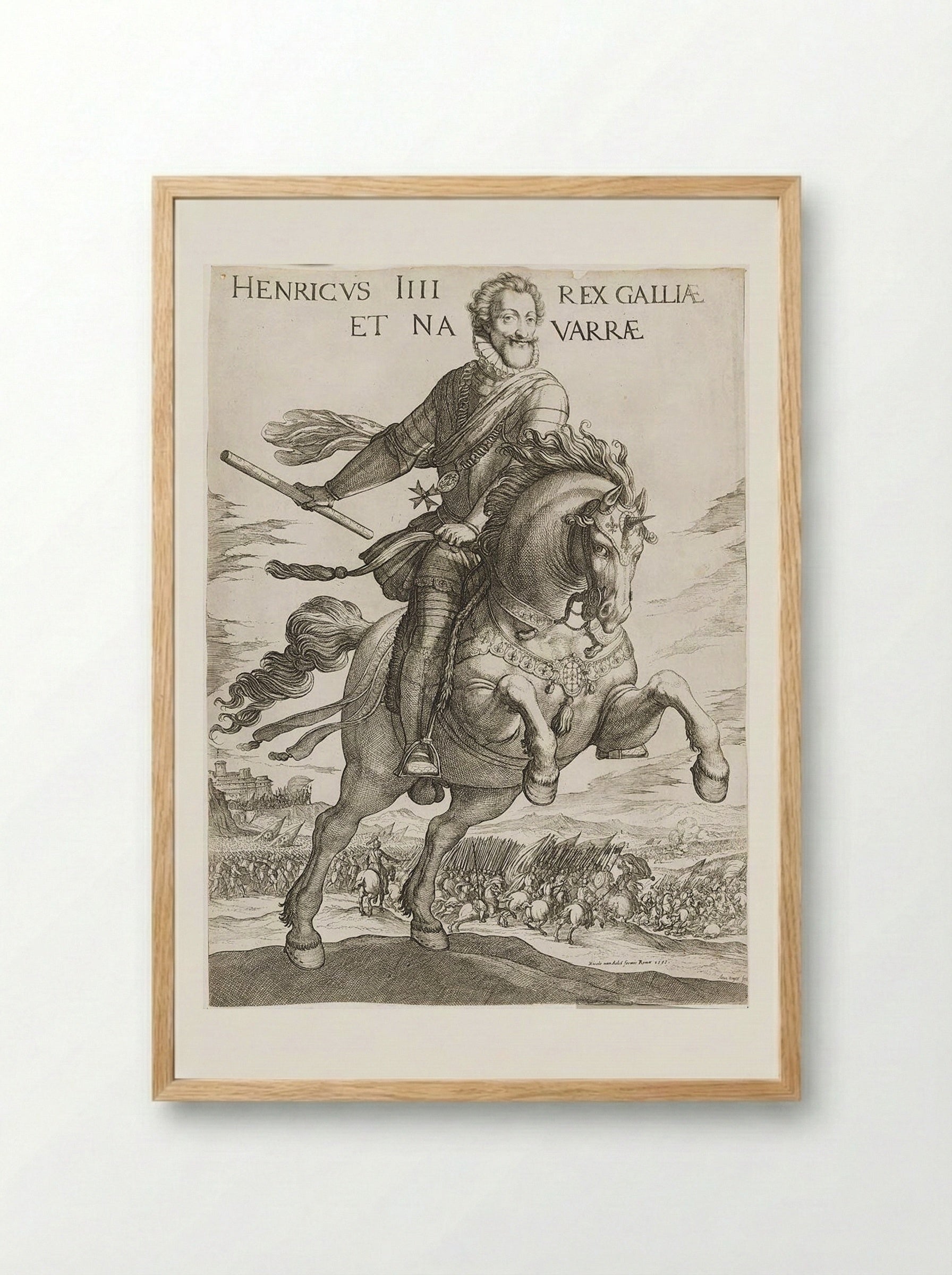 Equestrian Portrait of Henry IV, King of France - Antonio Tempesta - Framed Print Wood