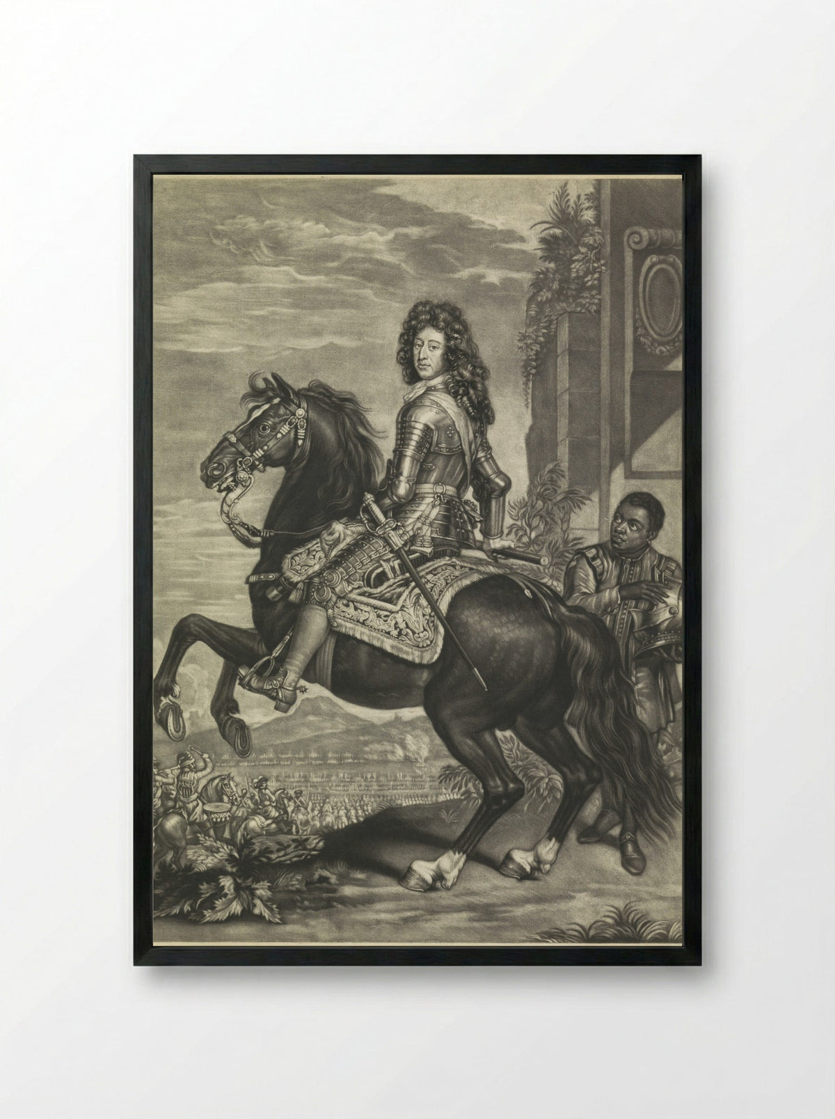 Equestrian Portrait of William III, Prince of Orange - Arnoud van Halen - Framed Print Black