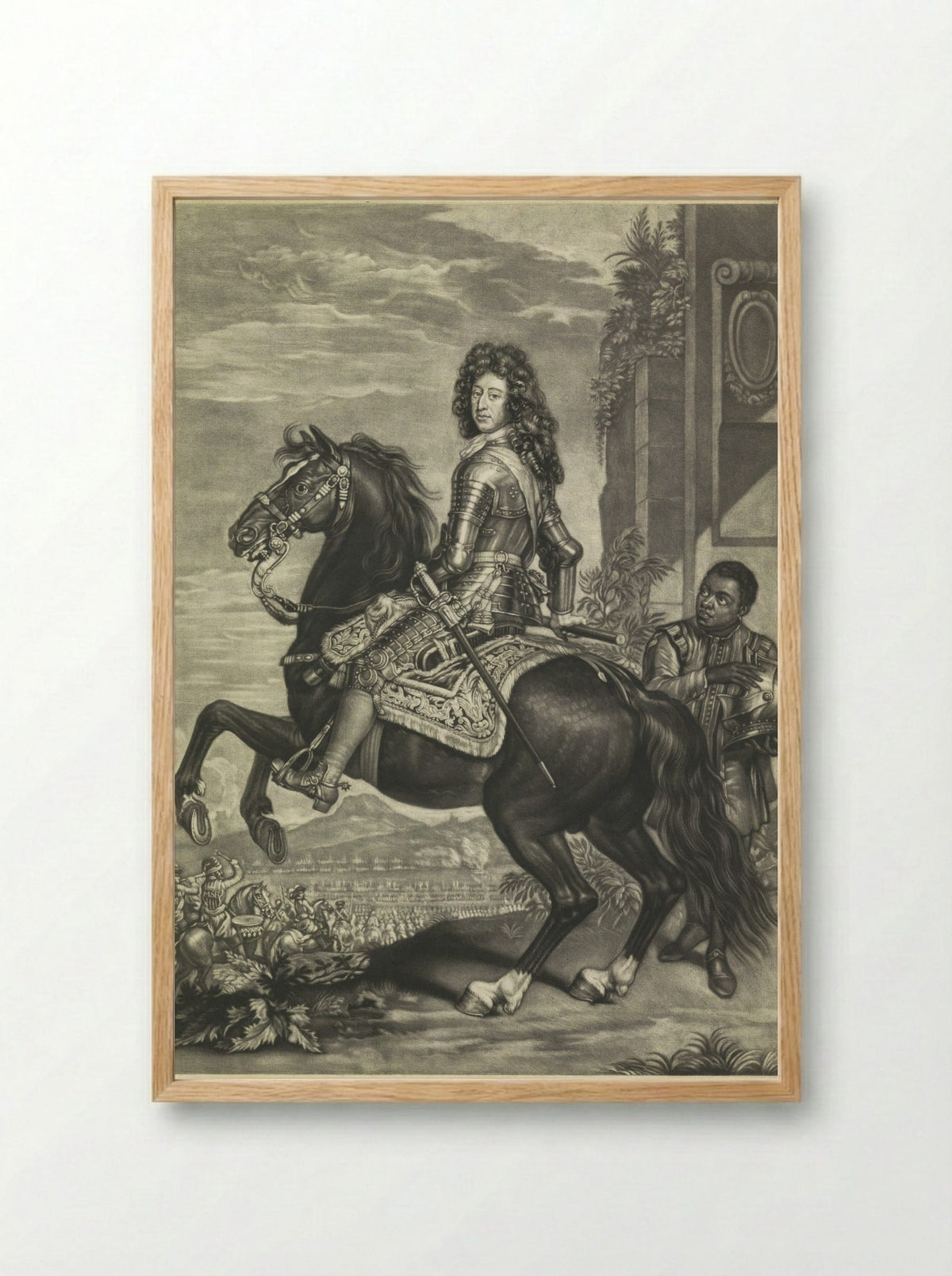 Equestrian Portrait of William III, Prince of Orange - Arnoud van Halen - Framed Print Wood